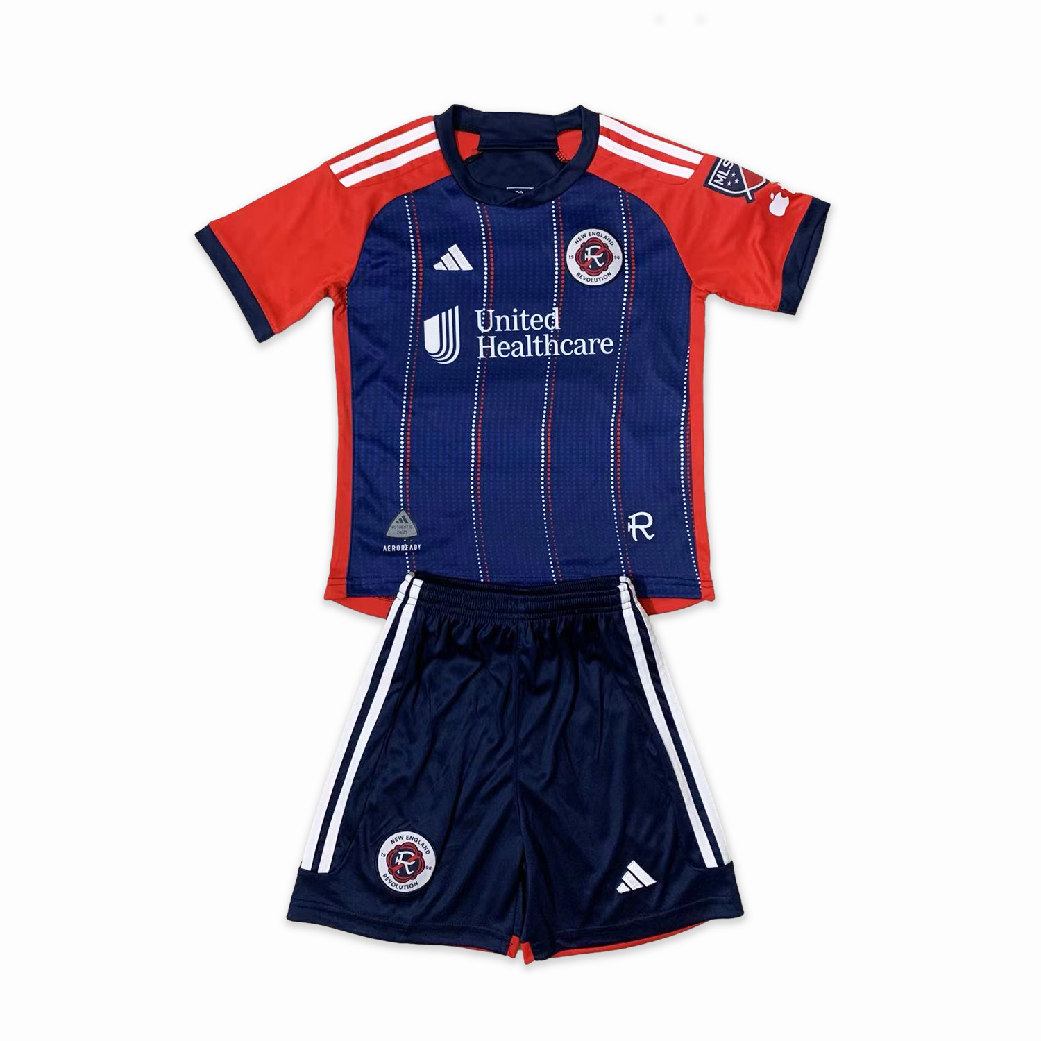 New England Revolution 2024 Home Men's Adult Jersey Set - Fans Version - ReplicasJersey