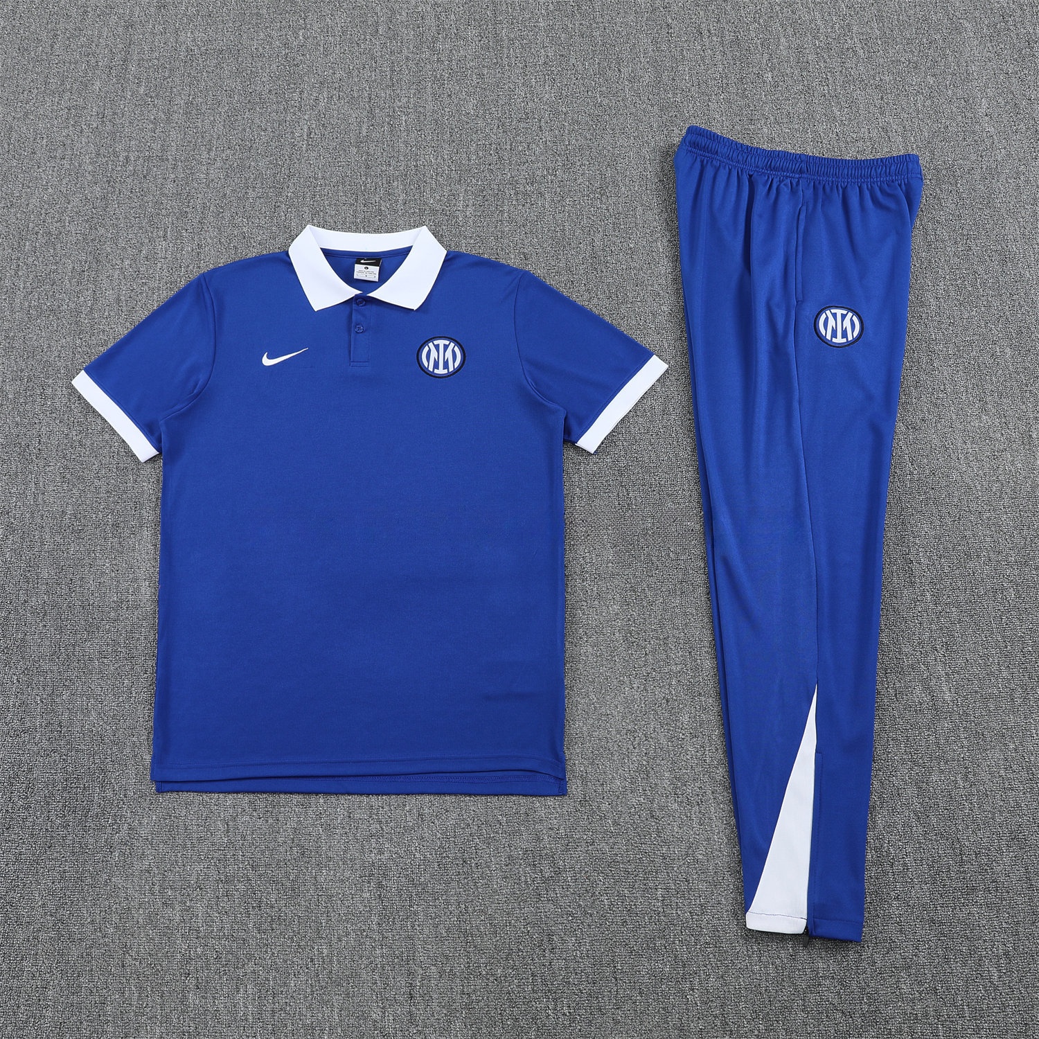 Inter Milan 25-26 POLO Short-Sleeve Training Set - Blue Top and Pants - ReplicasJersey