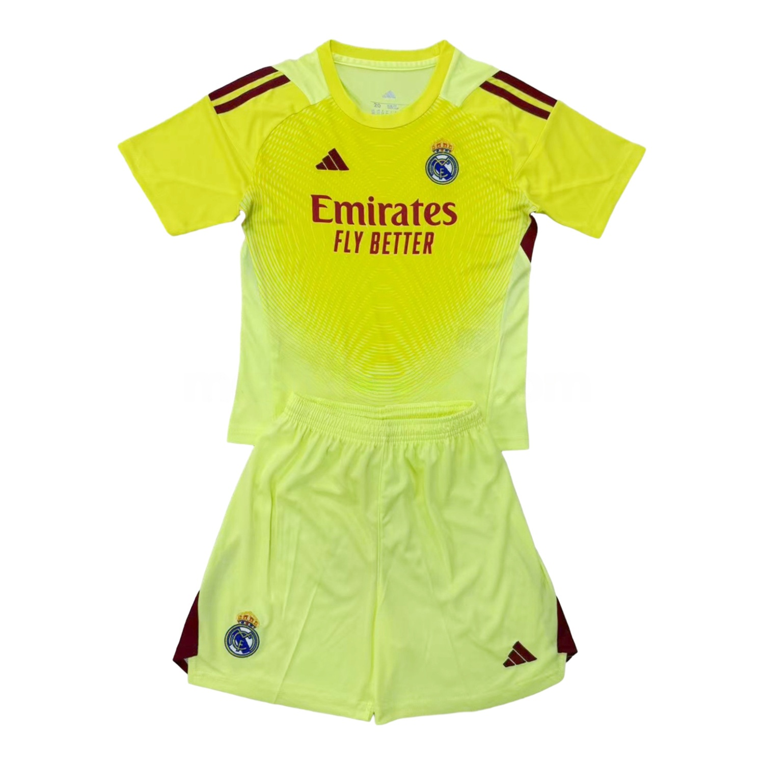Real Madrid 25-26 Light Yellow Goalkeeper Men's Adult Jersey Set - Fans Version - ReplicasJersey