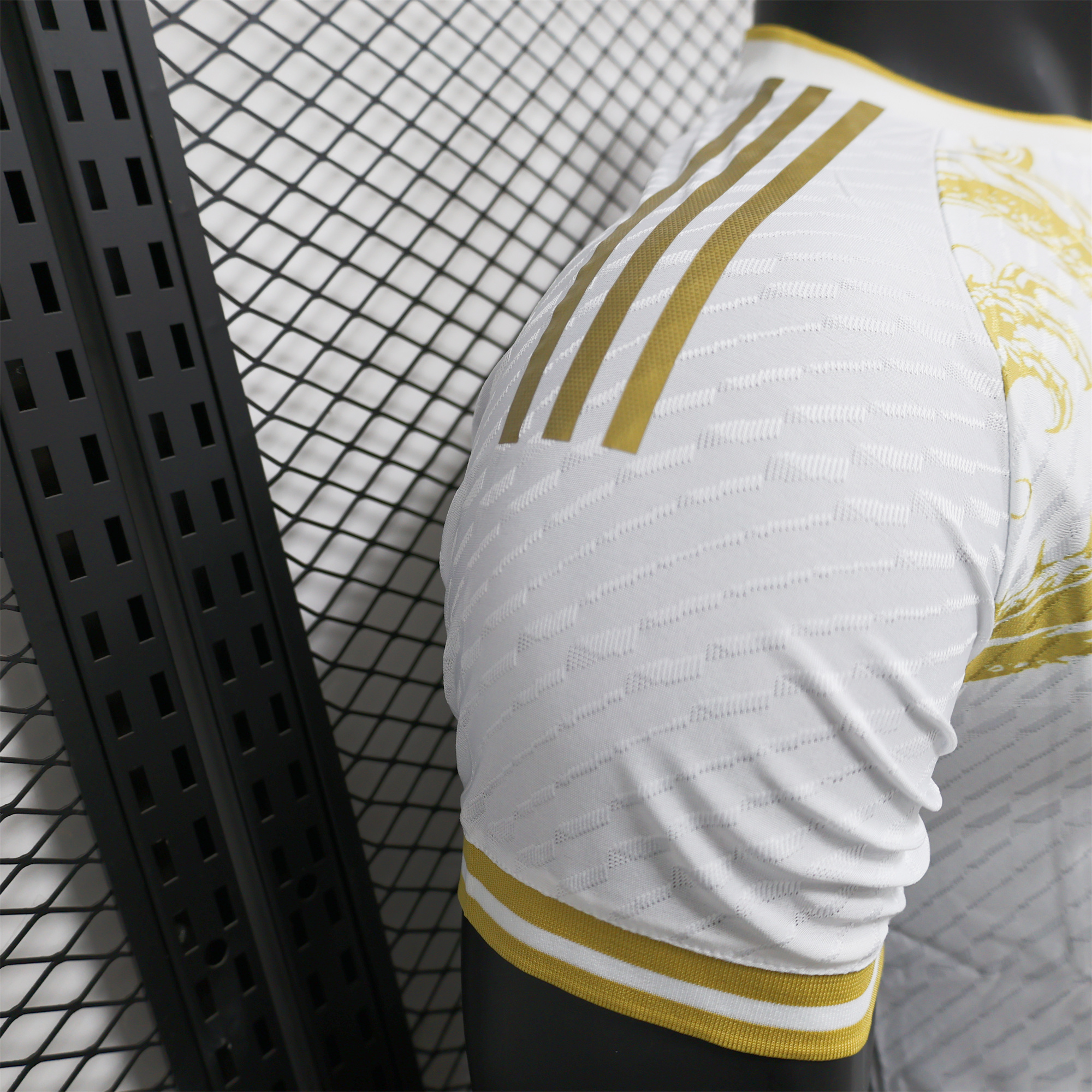 Real Madrid 24-25 Gold Dragons Pattern White Special Edition Jersey - Player Version - ReplicasJersey