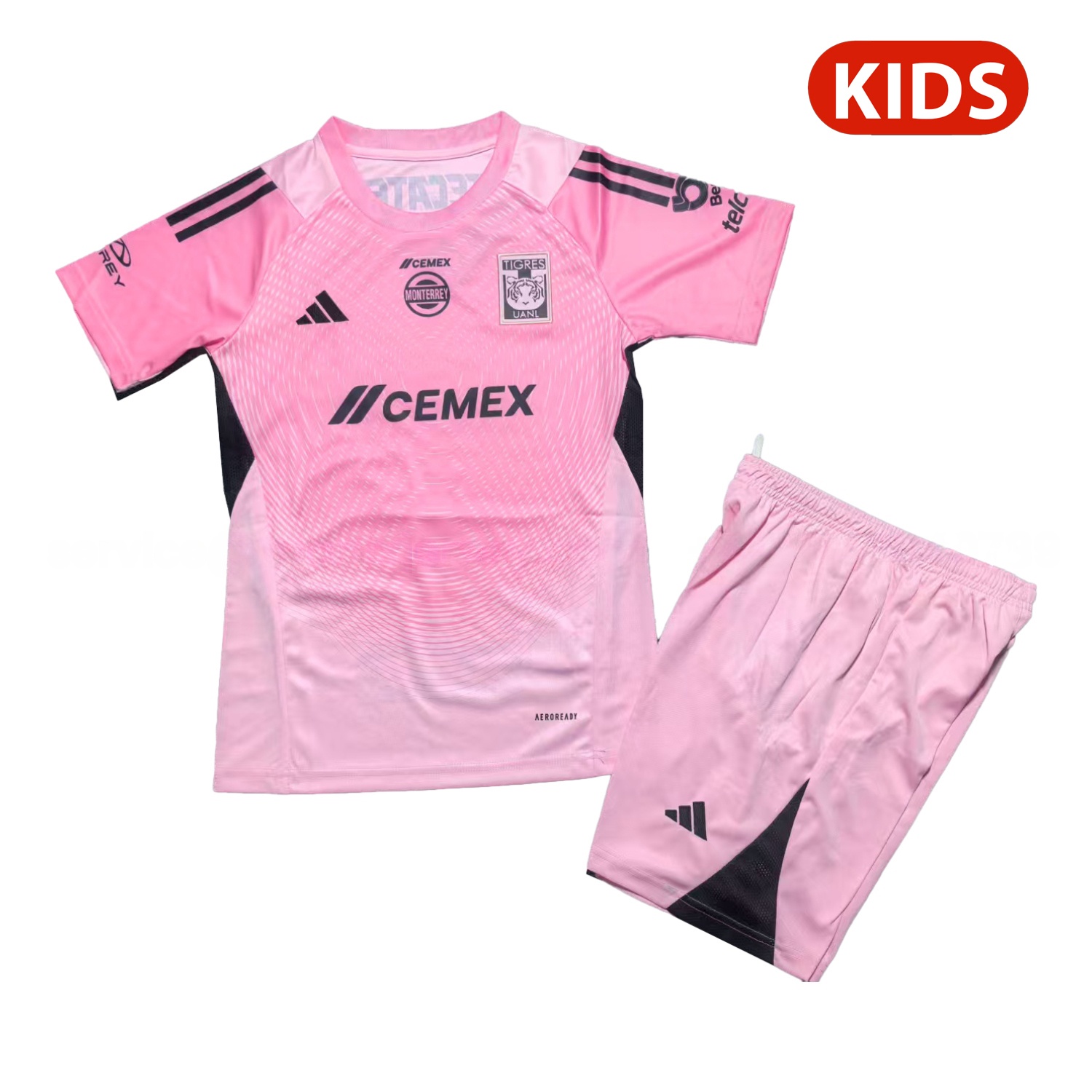 Tigres UANL 25-26 Pink Goalkeeper Kids Kit - ReplicasJersey