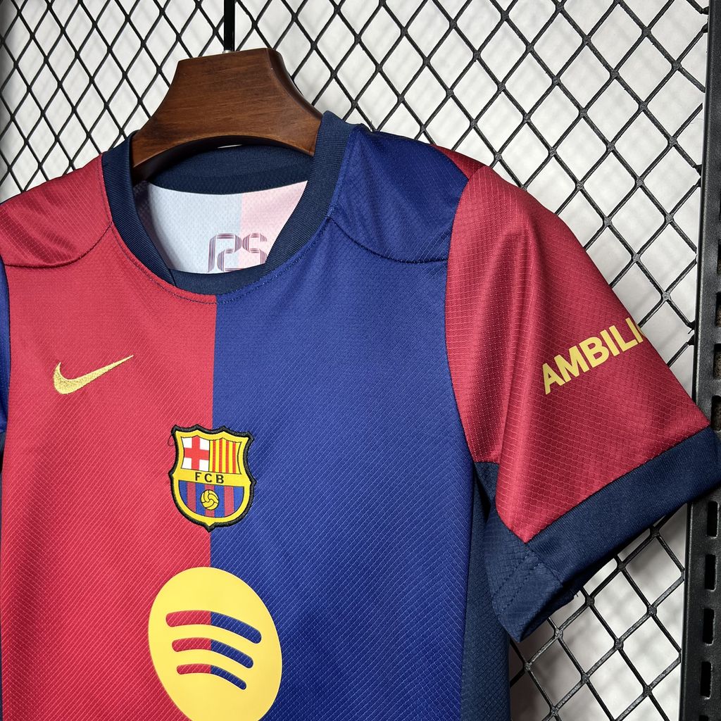 B.A.R.S.A 24-25 Home Stadium Kids Kit with Big Logo - ReplicasJersey