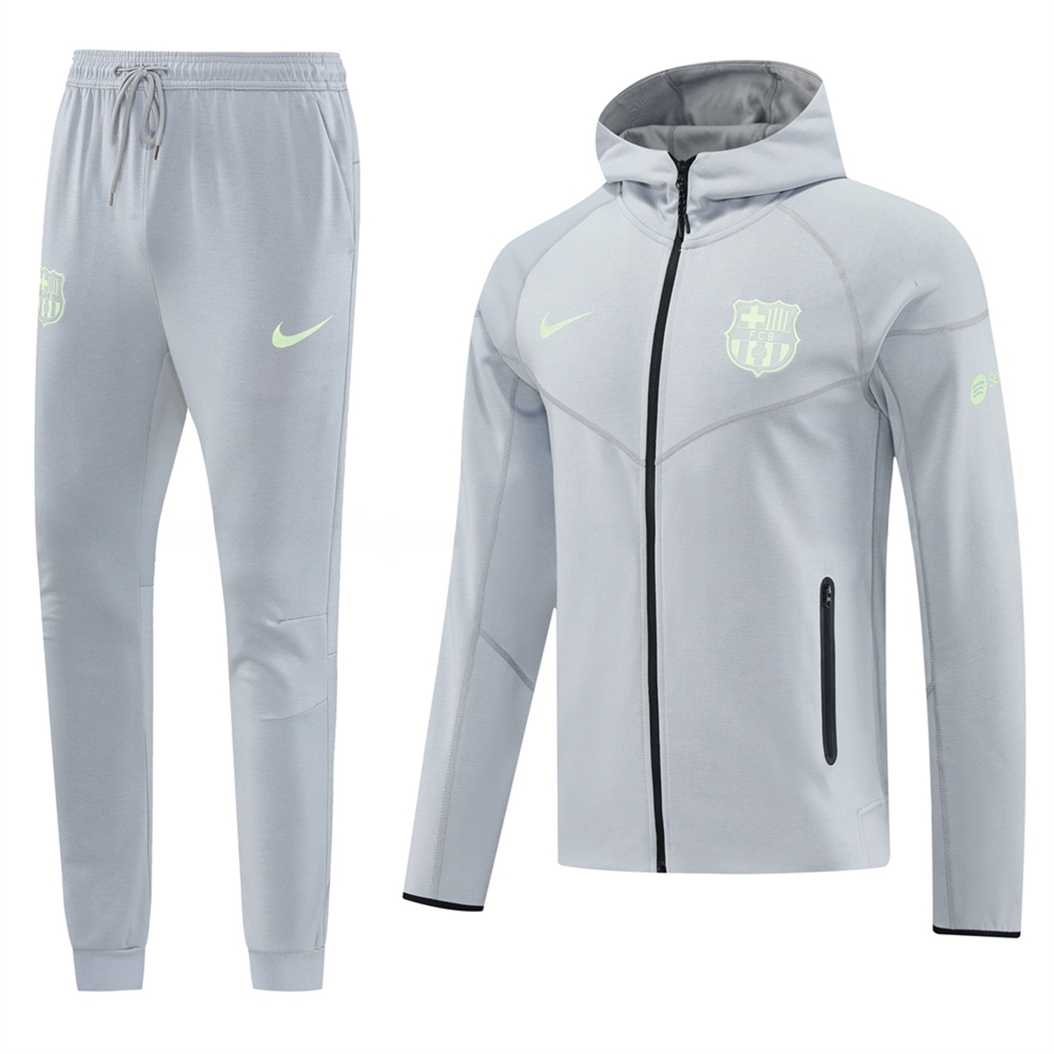 B.A.R.S.A 25-26 Hooded Jacket Training Tracksuit - Grey Jackets & Pants - ReplicasJersey