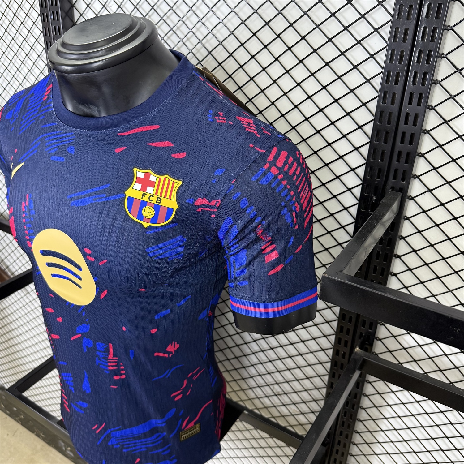B.A.R.S.A 25-26 Red and Blue Graffiti Deep Blue Jersey - Player Version - ReplicasJersey