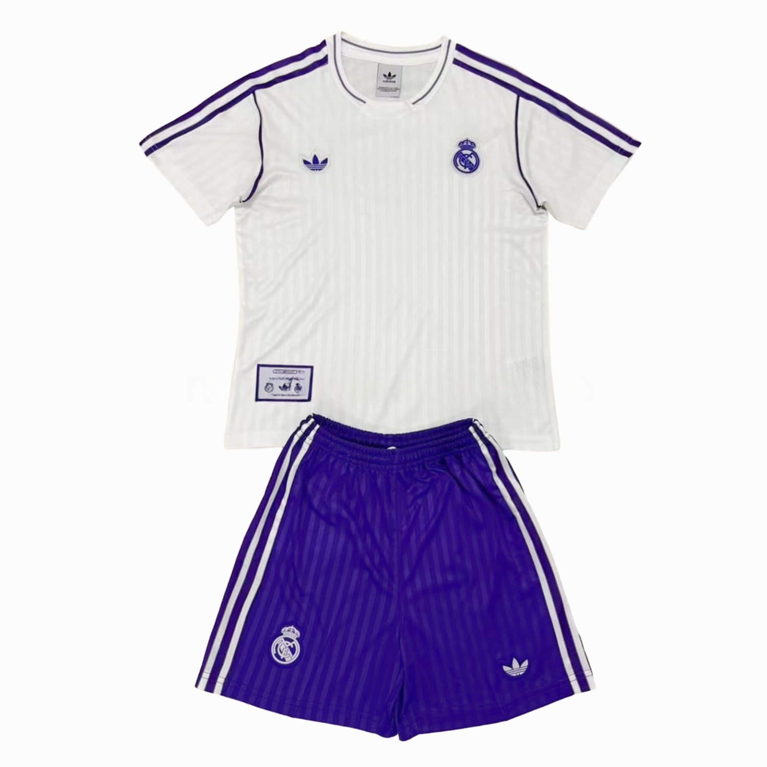 Real Madrid 24-25 White Terrace Icon Retro Style Men's Adult Jersey Set - Fans Version - ReplicasJersey
