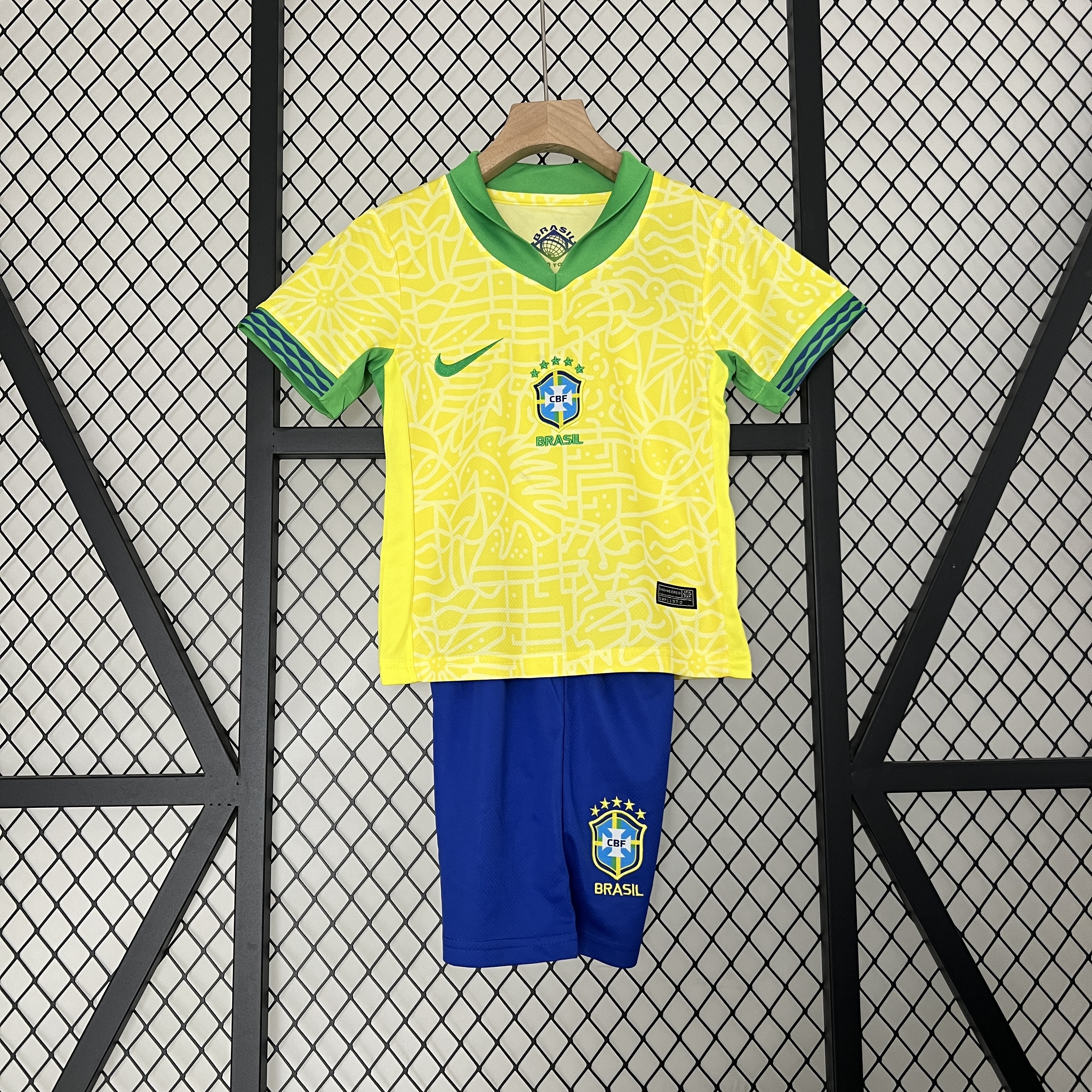 Brazil 2024 Home Stadium Kids Kit - ReplicasJersey