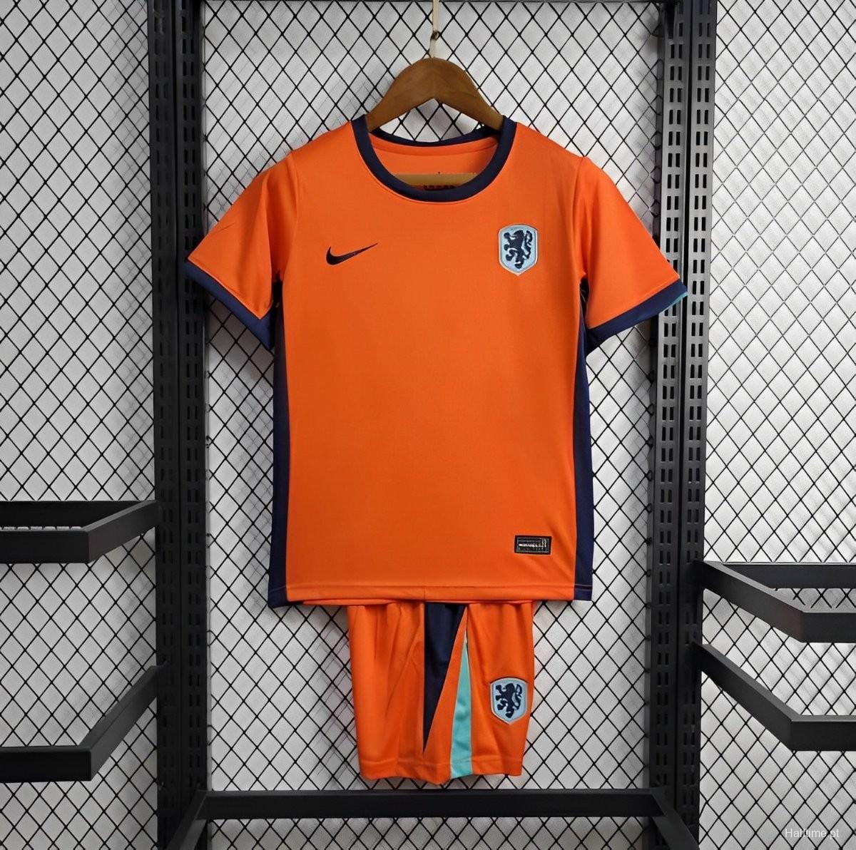 Netherlands 2024 Home Stadium Kids Kit - ReplicasJersey