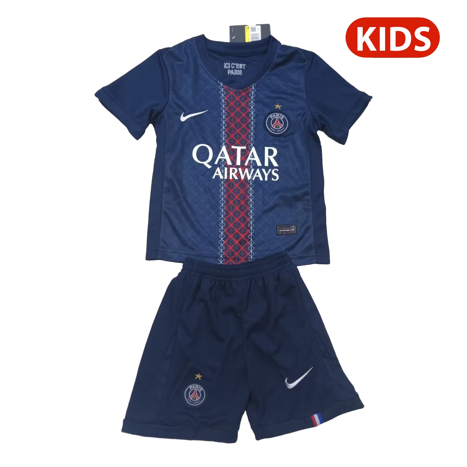 Paris Saint-Germain PSG 25-26 Champions League Commemorative Edition Kids Kit - ReplicasJersey