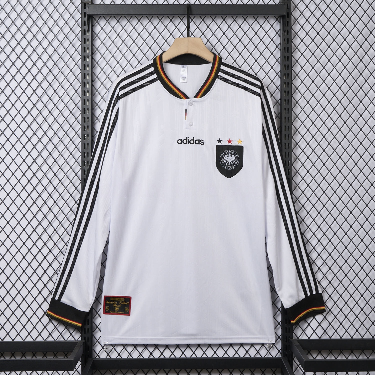 Retro Germany 1996 Home Long Sleeves Jersey - ReplicasJersey