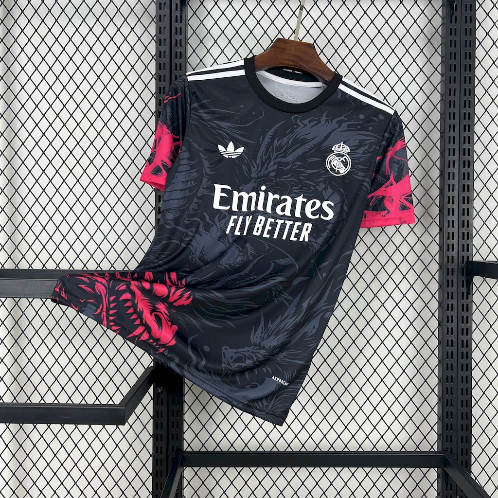 Real Madrid 24-25 Dragons Pattern Black Special Edition Jersey - ReplicasJersey