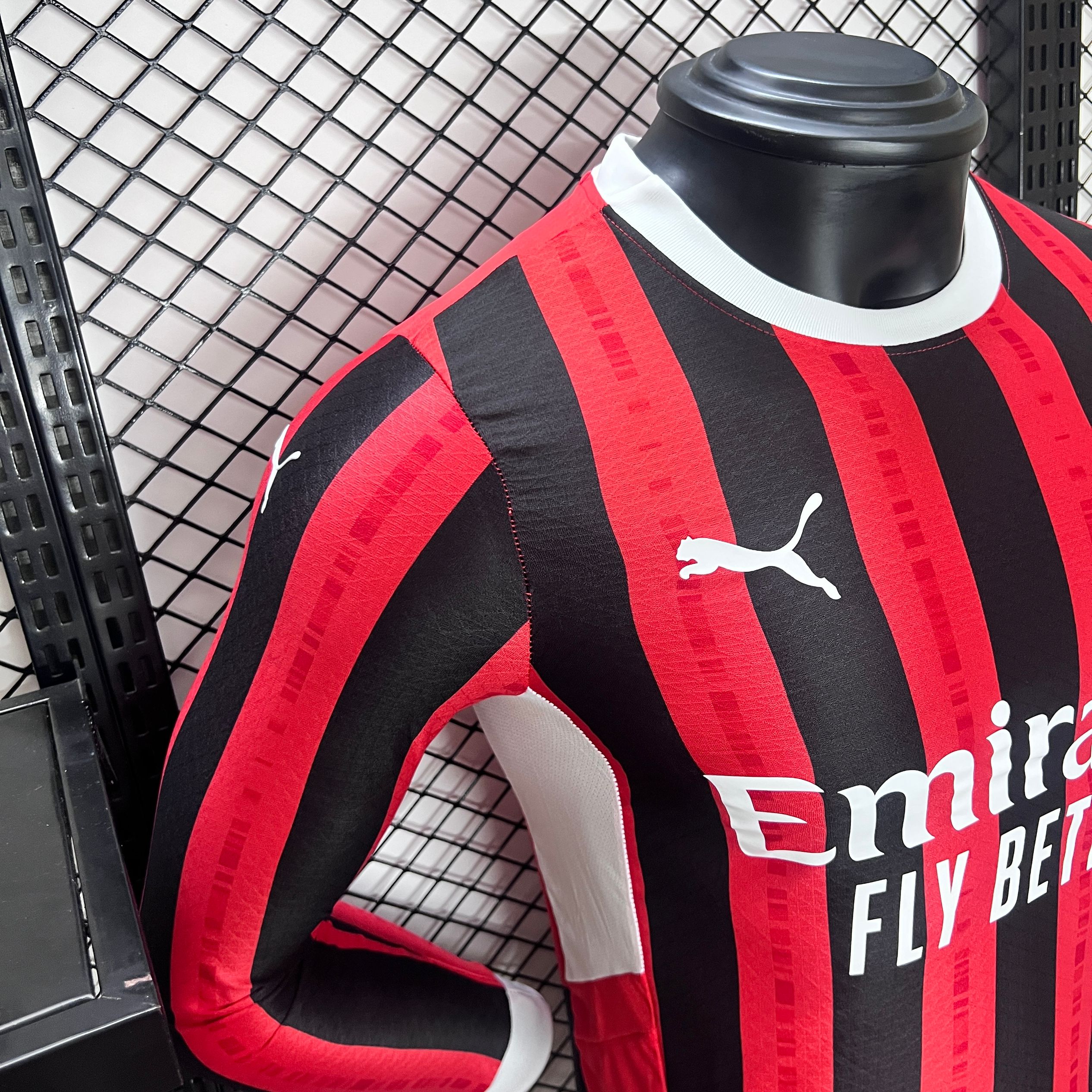 AC Milan 24-25 Home Long Sleeve Jersey - Player Version - ReplicasJersey