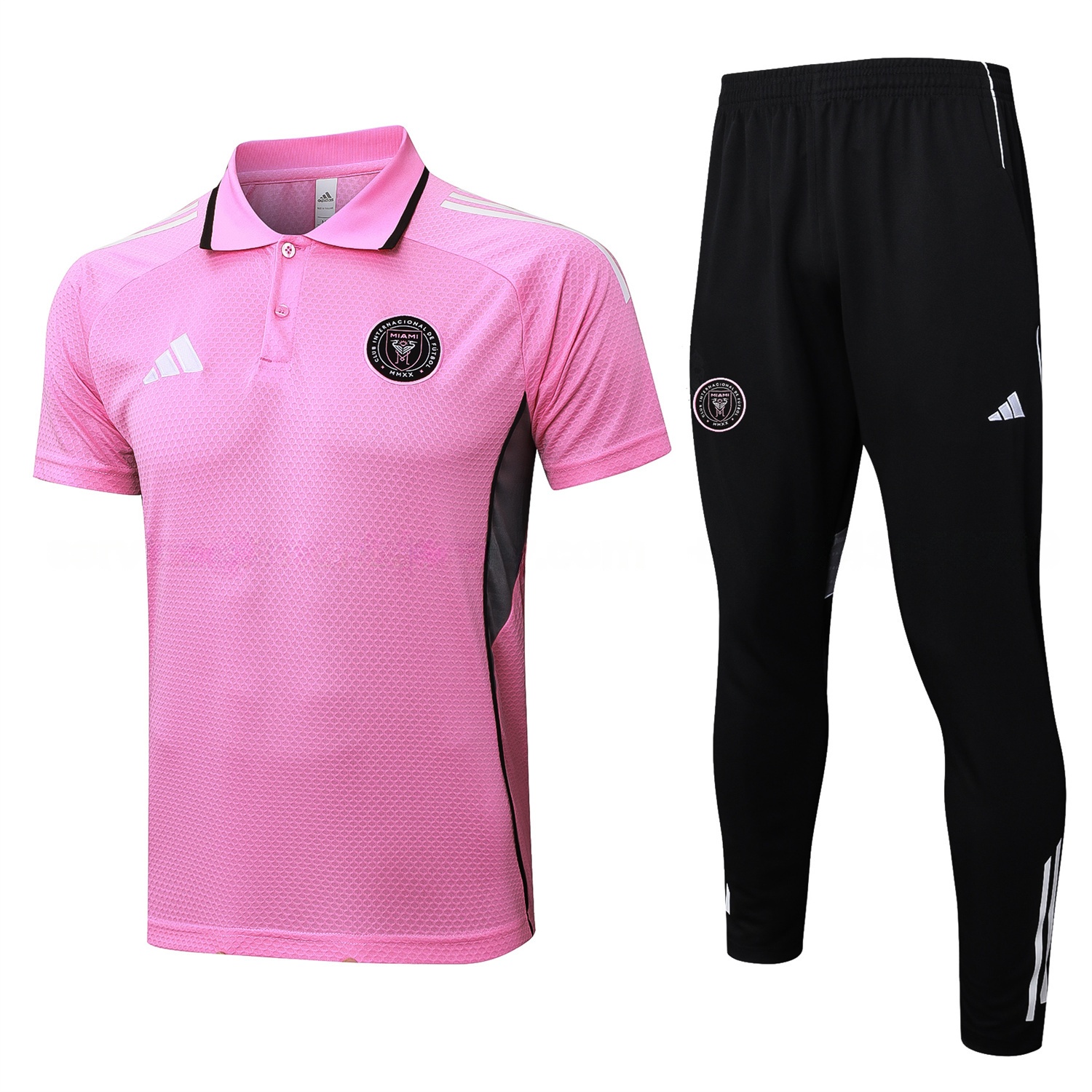 INT M.A.M 25-26 POLO Short-Sleeve Training Set - Pink Top and Black Pants - ReplicasJersey