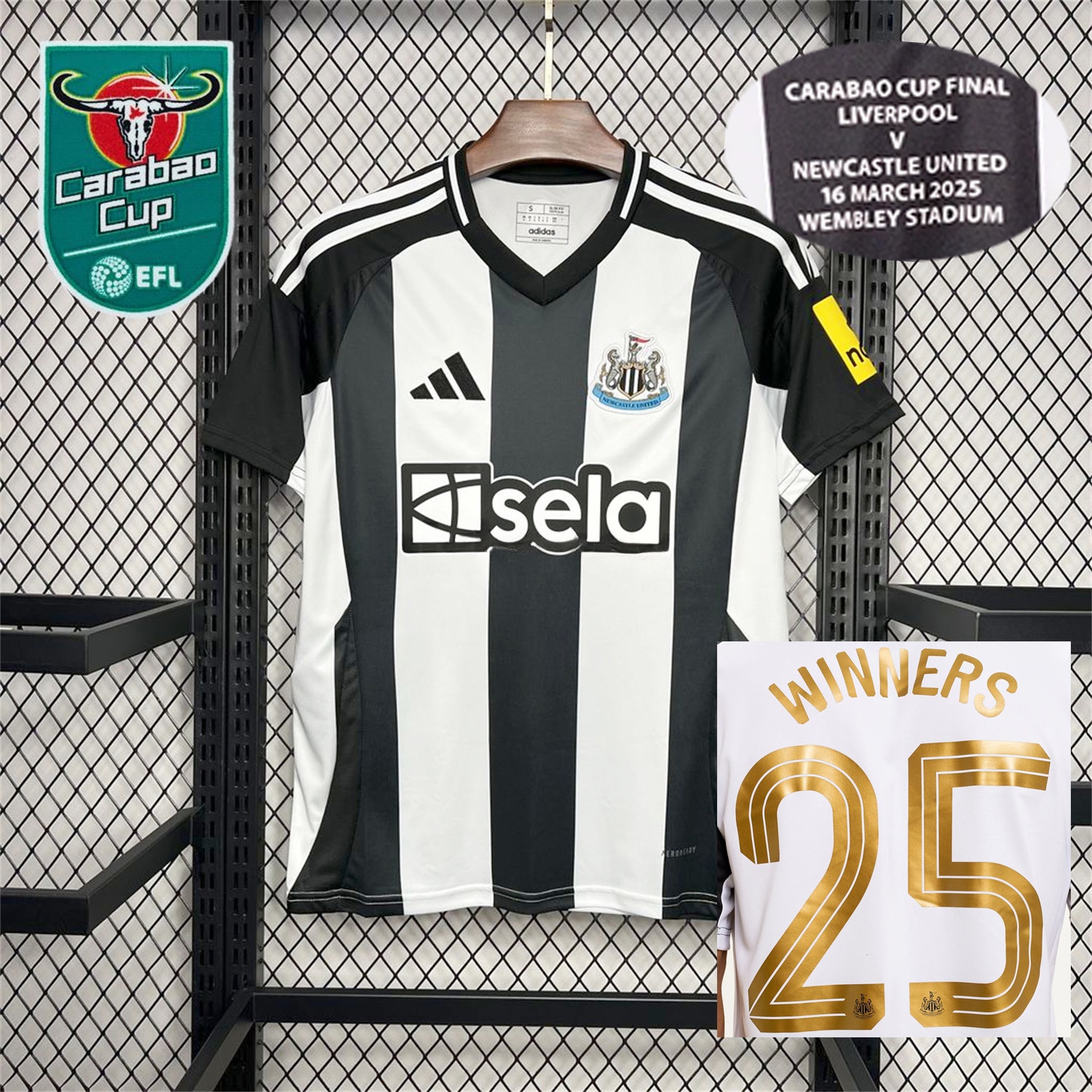 Newcastle United 2025 CARABAO CUP FINAL Home Jersey - Fans Version - ReplicasJersey