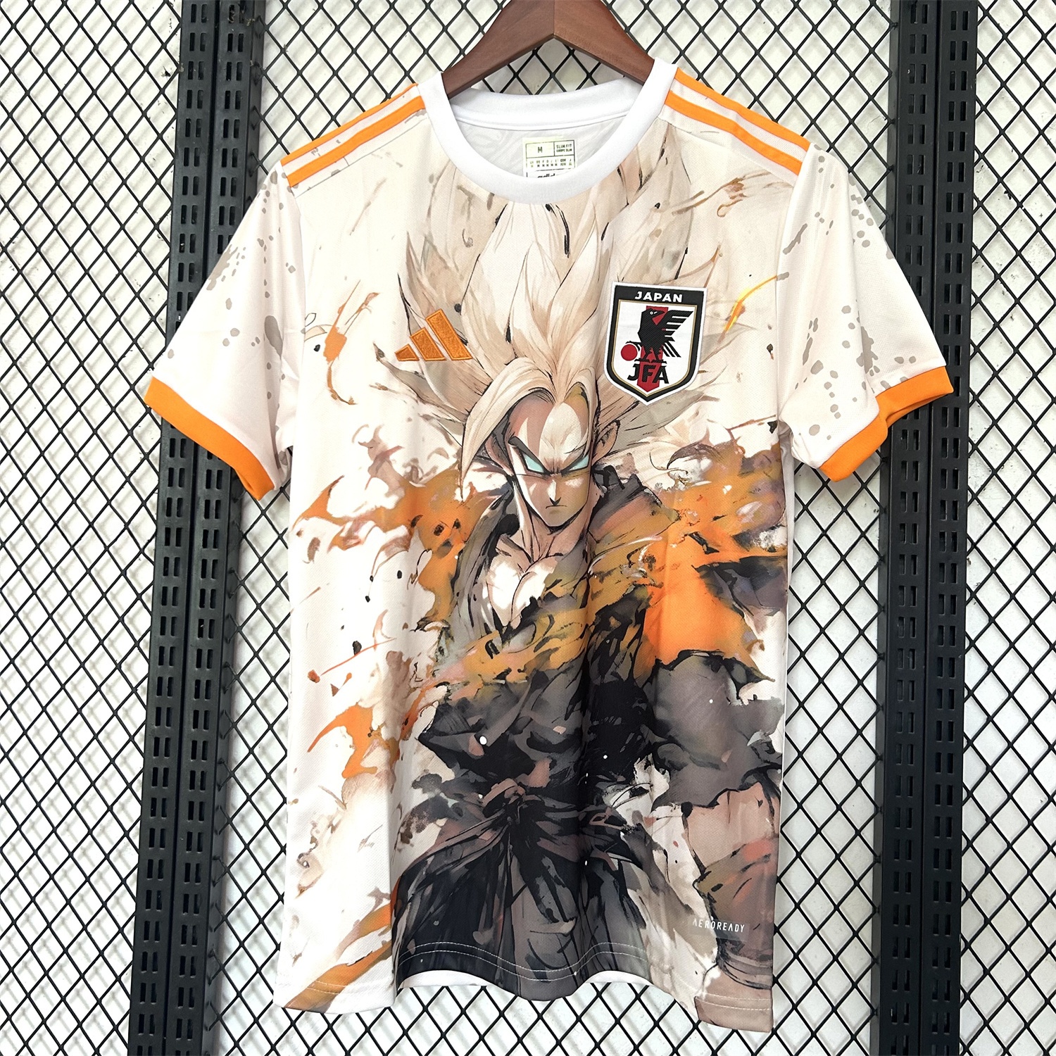Japan 25-26 Dragon Ball White Hair Goku Orange And White Special Jersey - Fans Version - ReplicasJersey