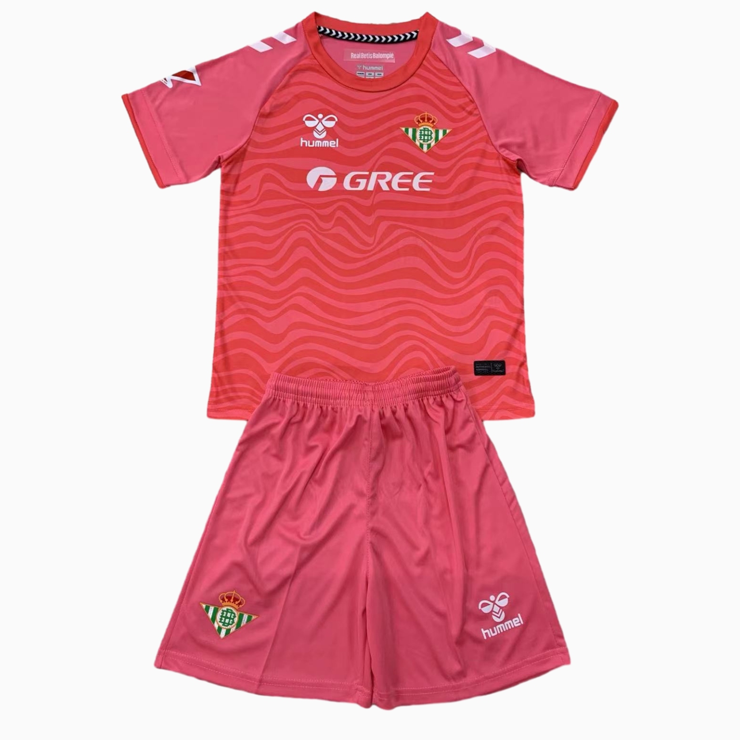 Real Betis 24-25 Pink Goalkeeper Kids Kit - ReplicasJersey