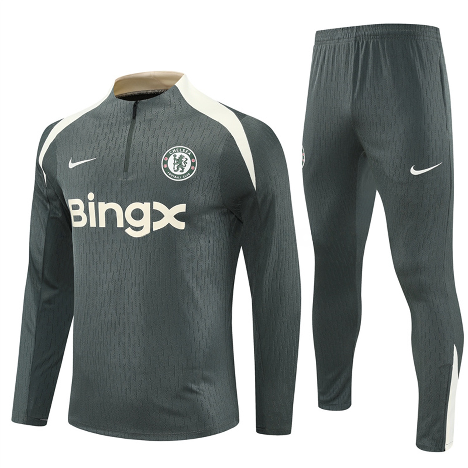 C.H.E.L.S.E.A 25-26 Long Sleeves Training Set - Army Green Top & Army Green Shorts - ReplicasJersey