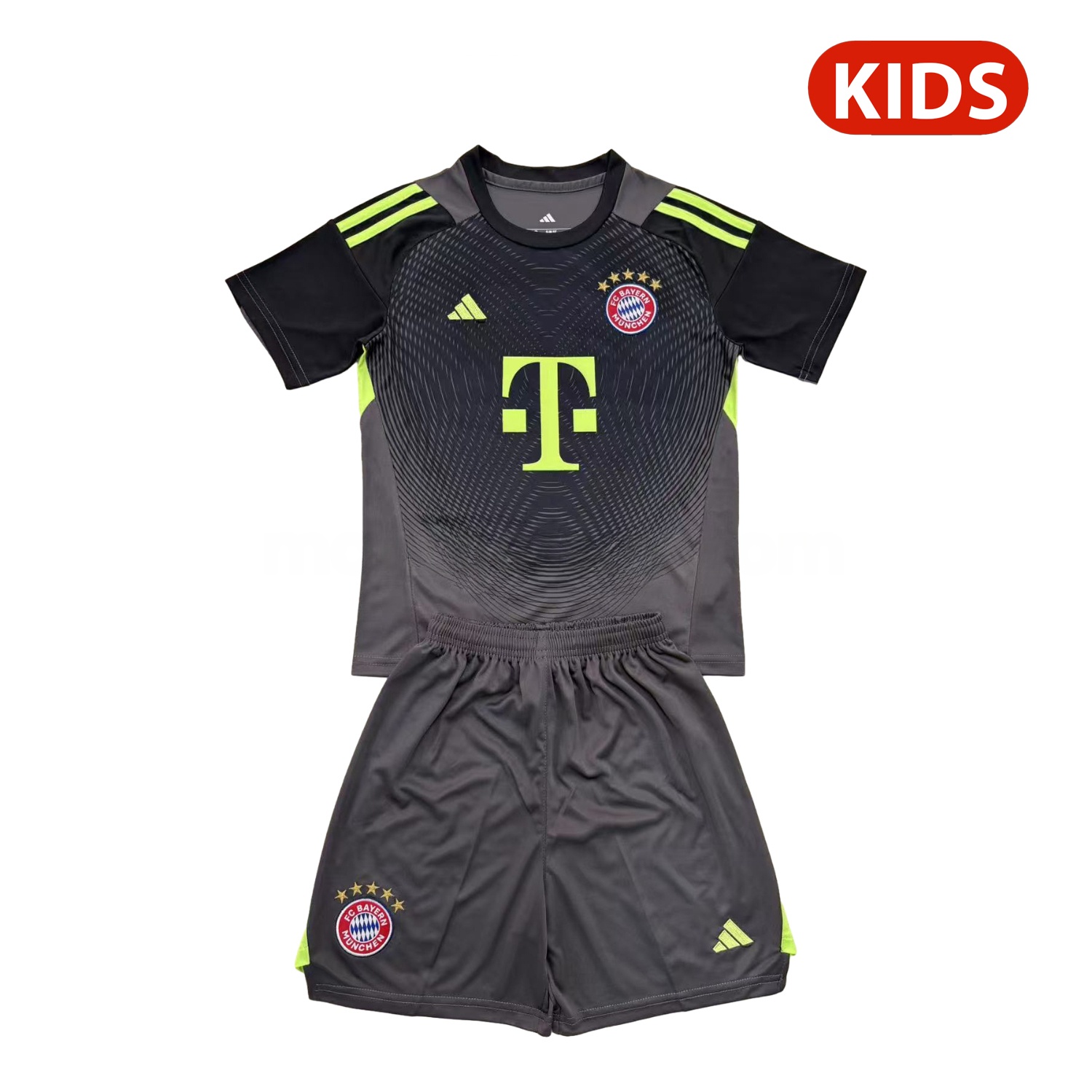 Bayern Munich 25-26 Grey Black Goalkeeper Kids Kit - ReplicasJersey