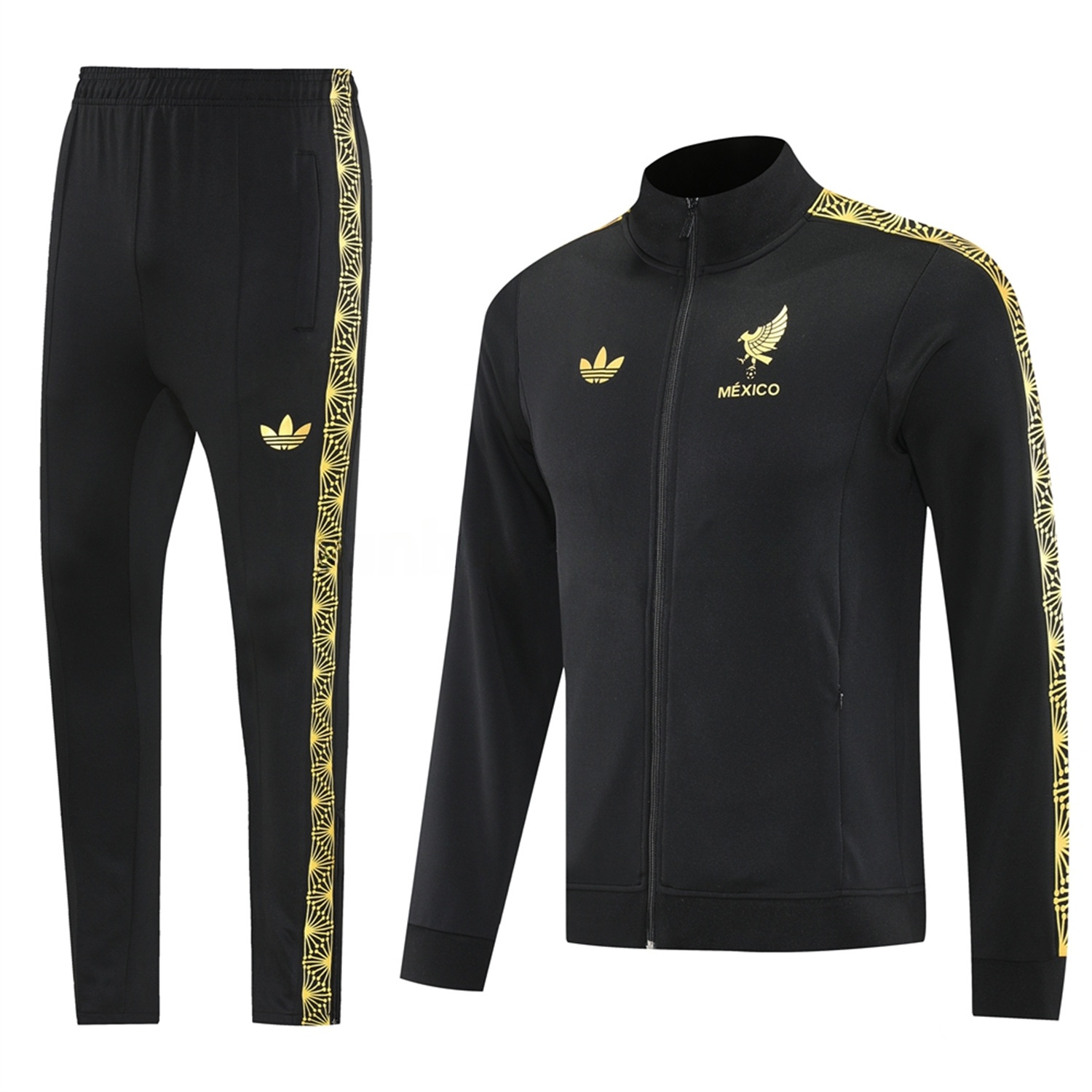 Mexico 2025 Gold Cup Jacket Training Tracksuit - Black Top & Pants - ReplicasJersey