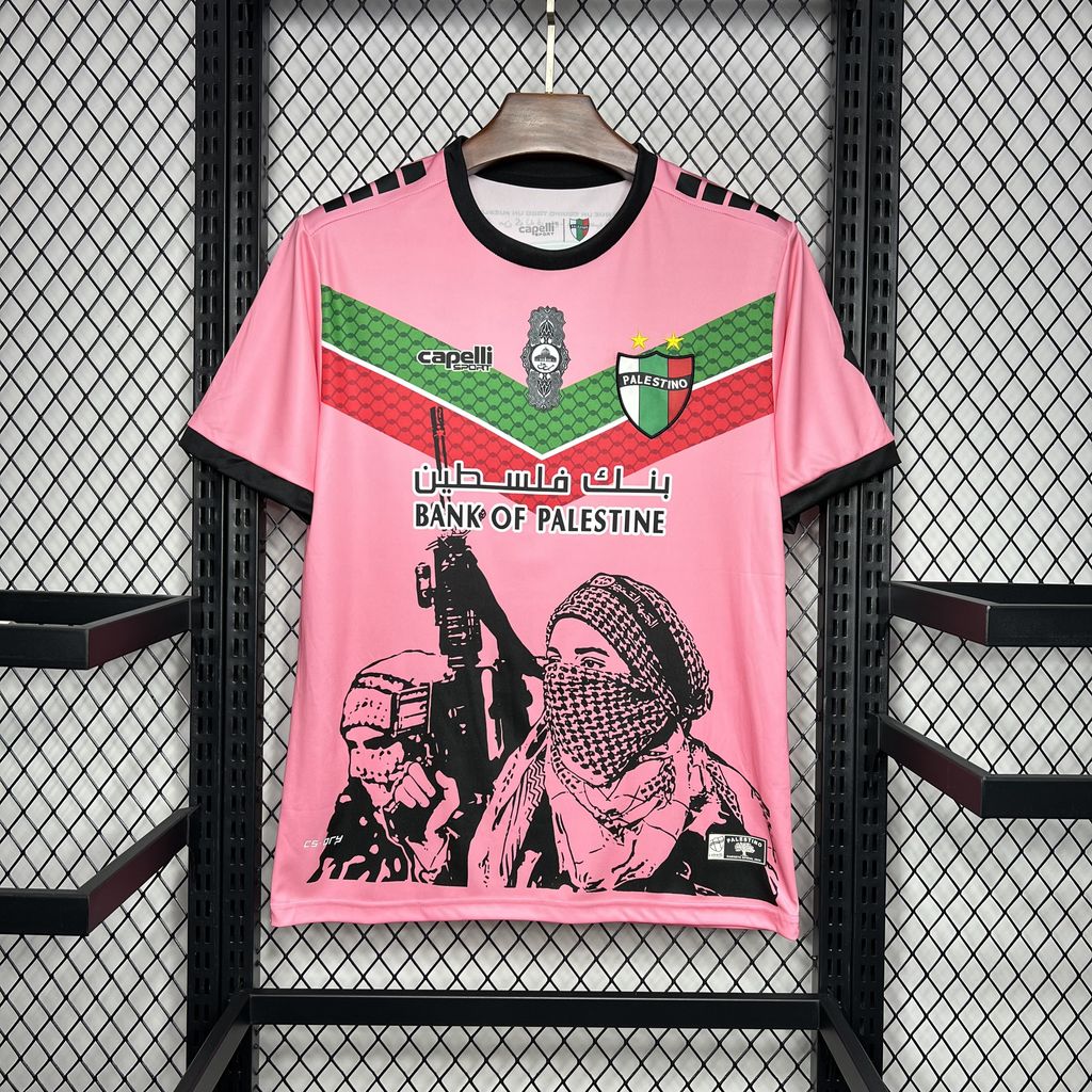 Club Deportivo Palestino 24-25 Pink Graffiti Jersey - Fans Version - ReplicasJersey