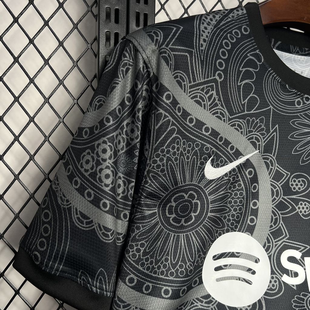 B.A.R.S.A 24-25 Black Grey Pattern Jersey - Fans Version - ReplicasJersey