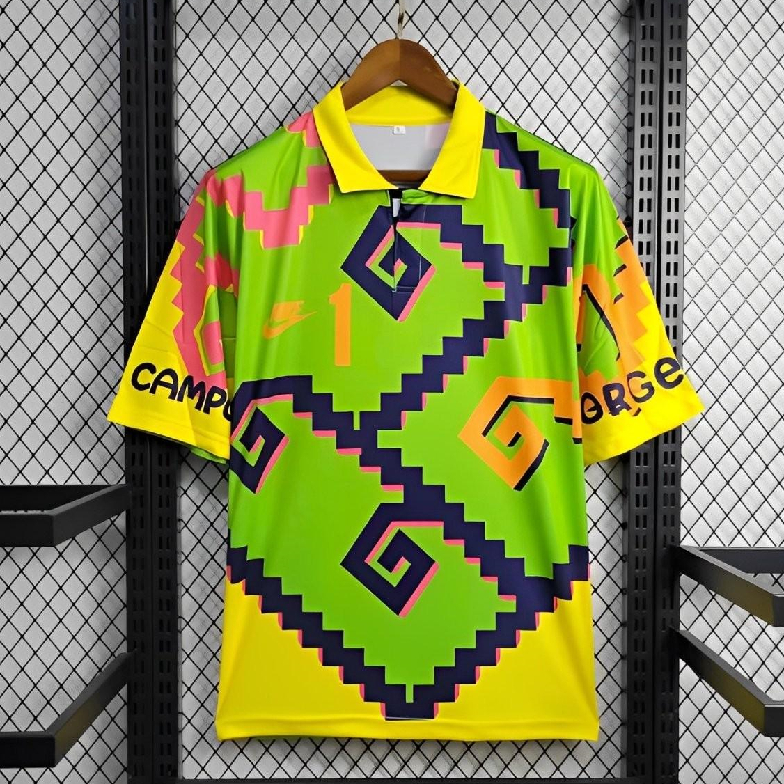 Retro Mexico 1995 Goalkeeper Green Black Jersey - ReplicasJersey