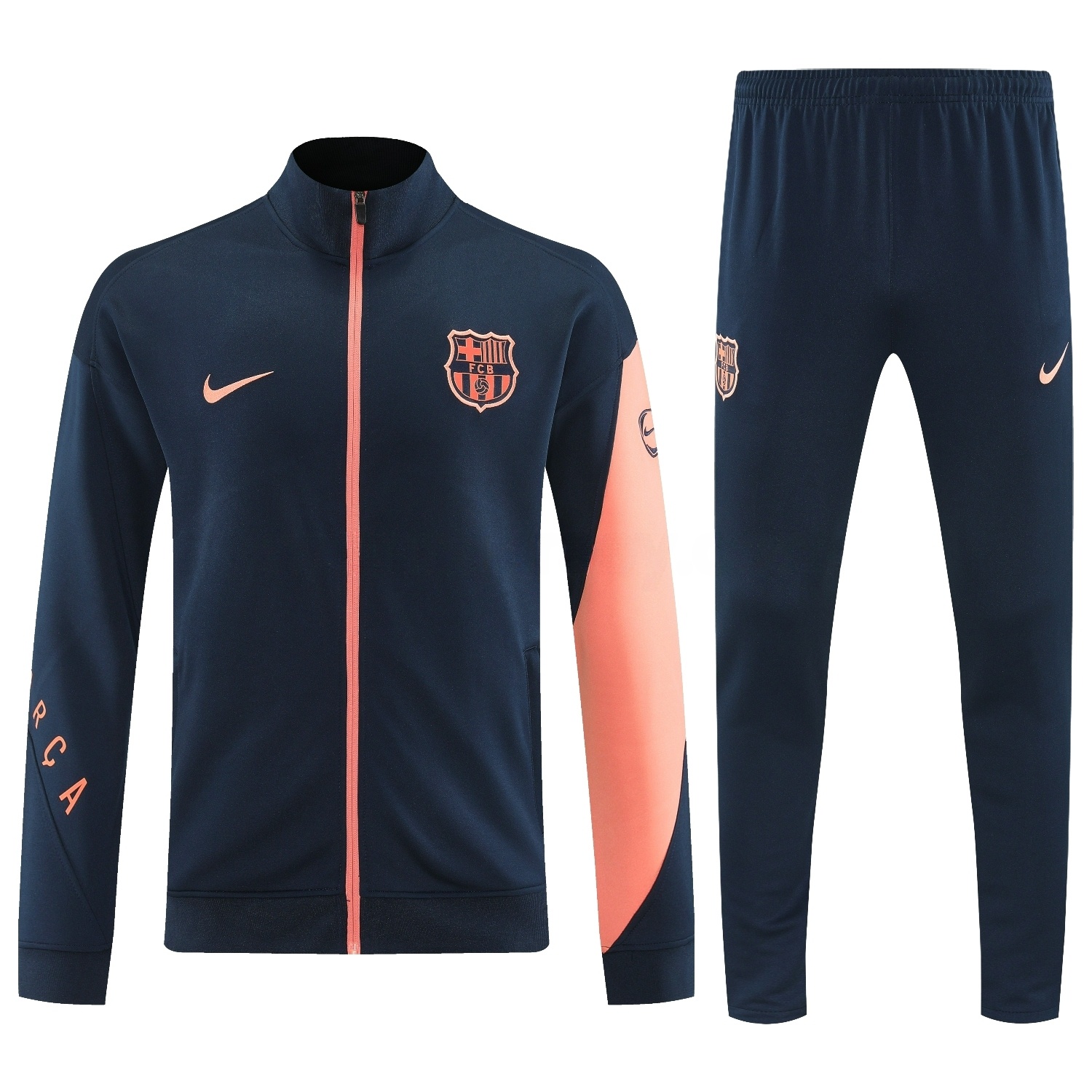 B.A.R.S.A 25-26 Jacket Training Tracksuit - Black Orange Jackets & Black Pants - ReplicasJersey