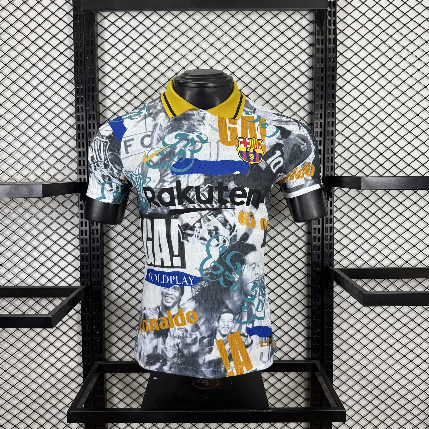B.A.R.S.A 25-26 Ronaldinho Photo Collage Style POLO Colorful Special Jersey - Player Version - ReplicasJersey