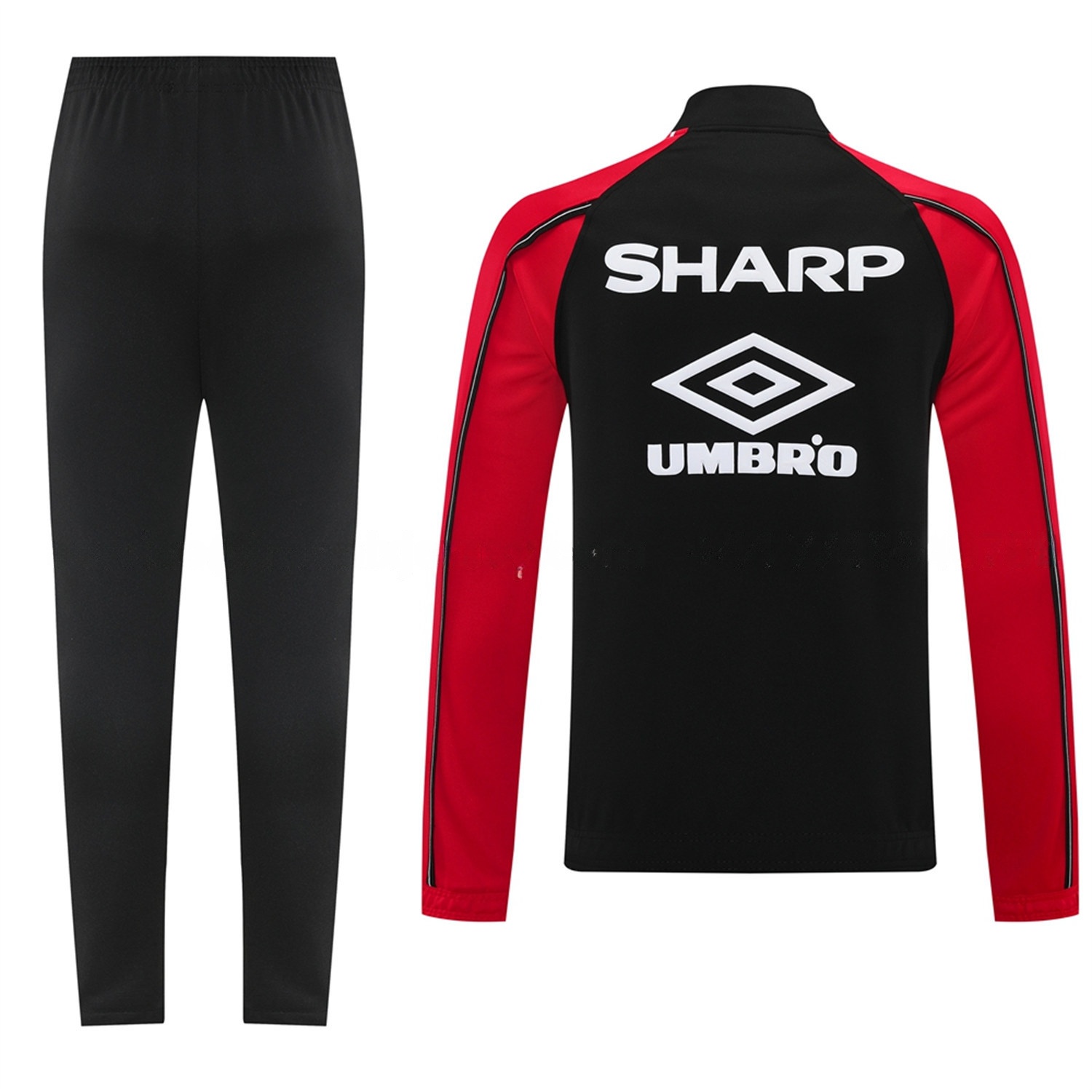 Manchester United 25-26 Throwback 98-99 Style Jacket Training Tracksuit - Black - ReplicasJersey