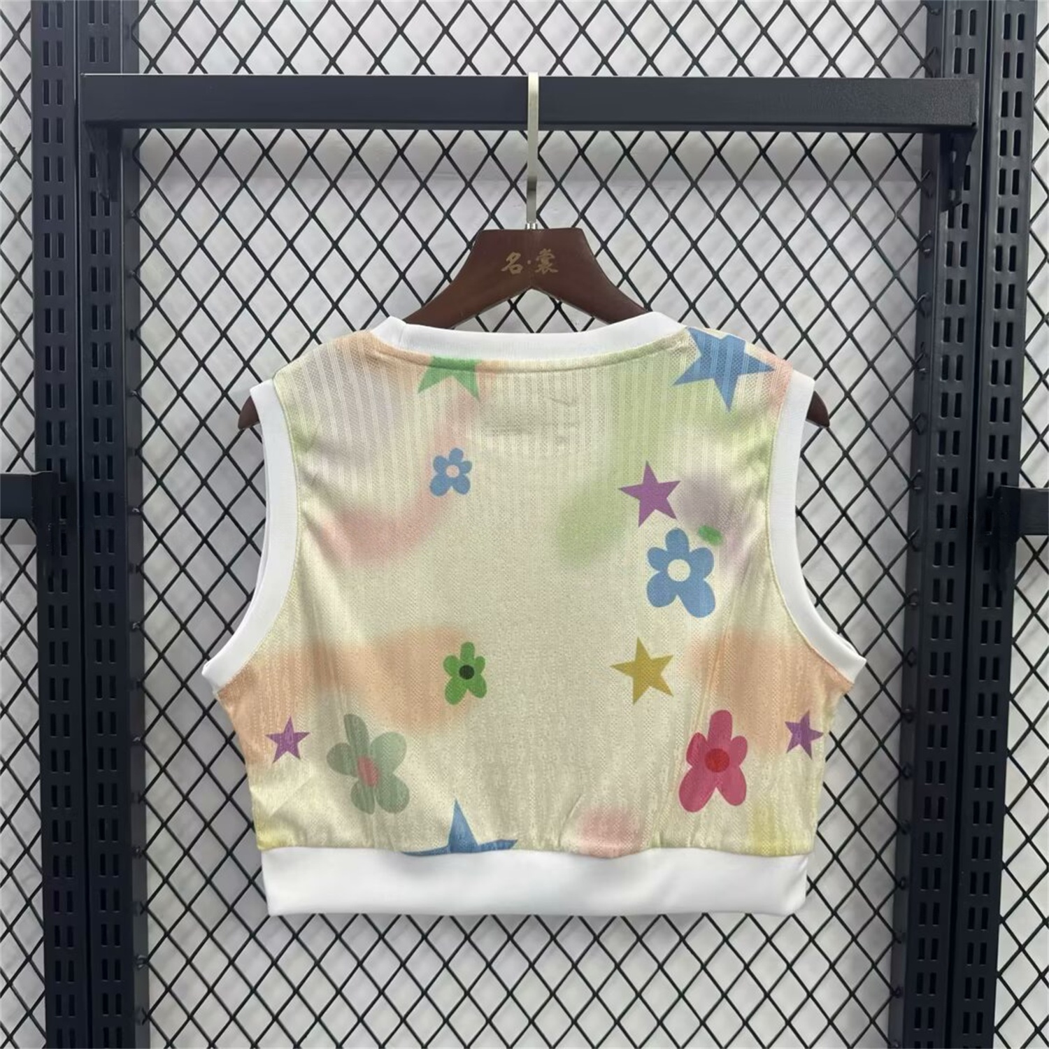 Women's B.A.R.S.A 25-26 Yellow Yoga Vest with Colorfule Flowers - ReplicasJersey