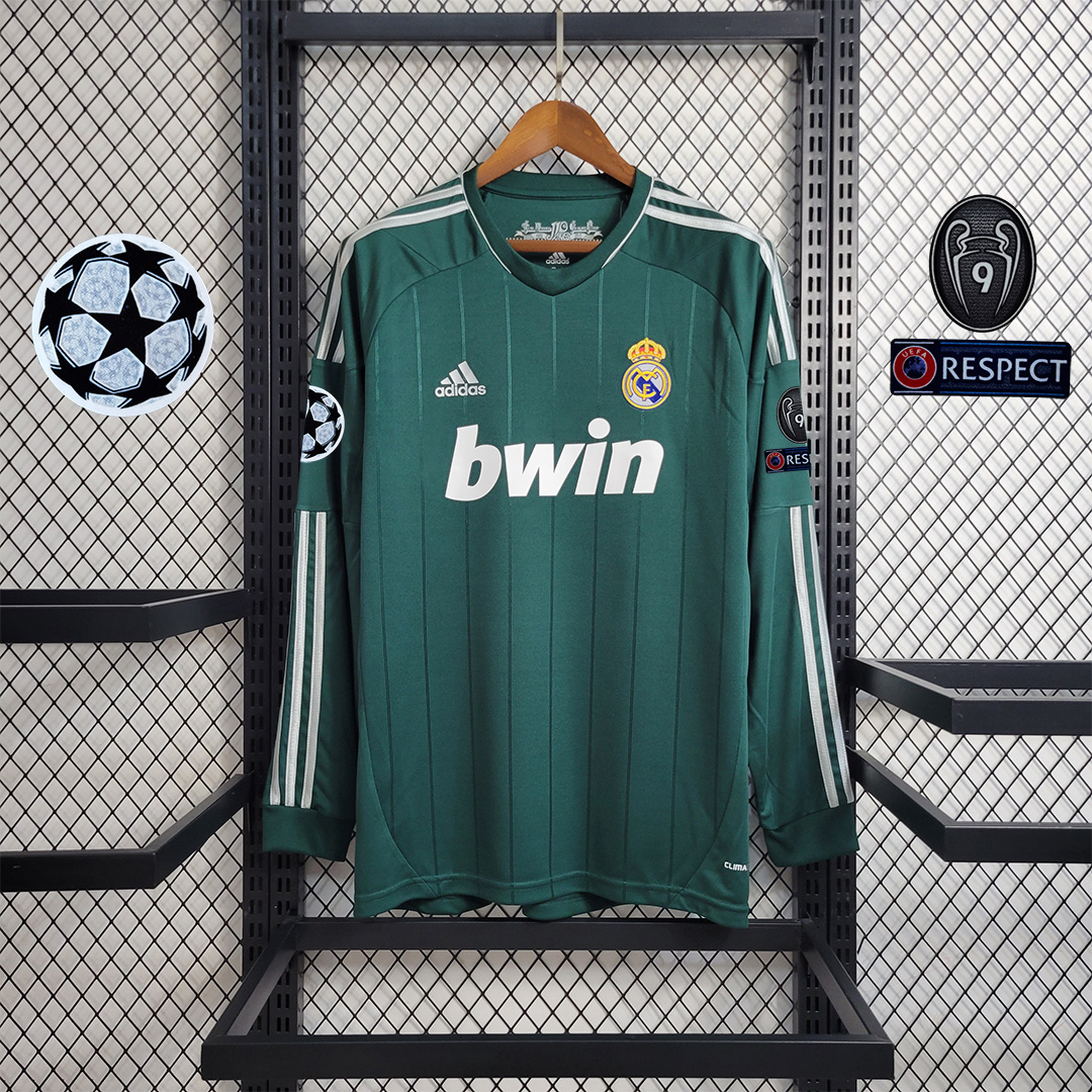 Real Madrid Retro 12-13 Third Away Long Sleeve Jersey - ReplicasJersey