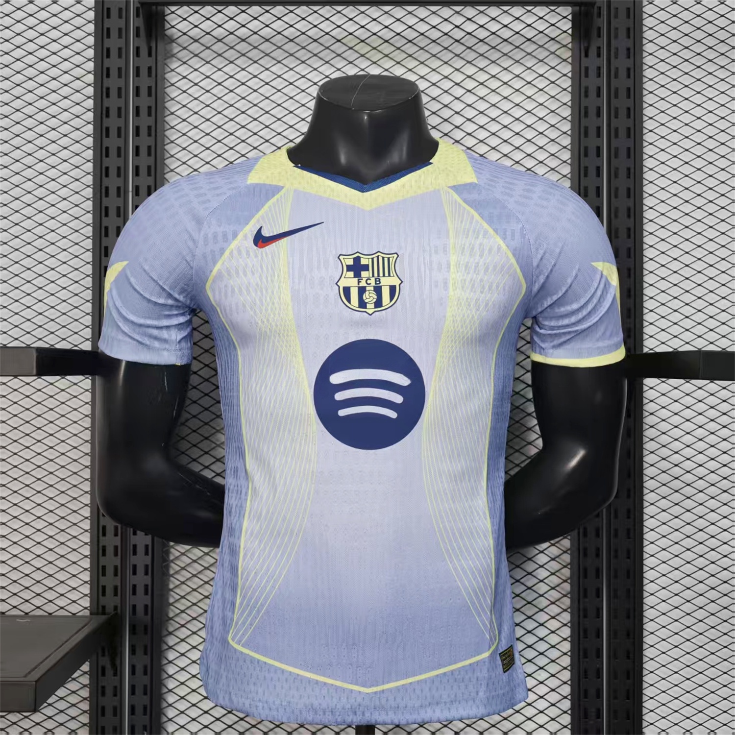 B.A.R.S.A 25-26 T90 Blue and White Gradient and Yellow Lines Special Jersey - Player Version - ReplicasJersey