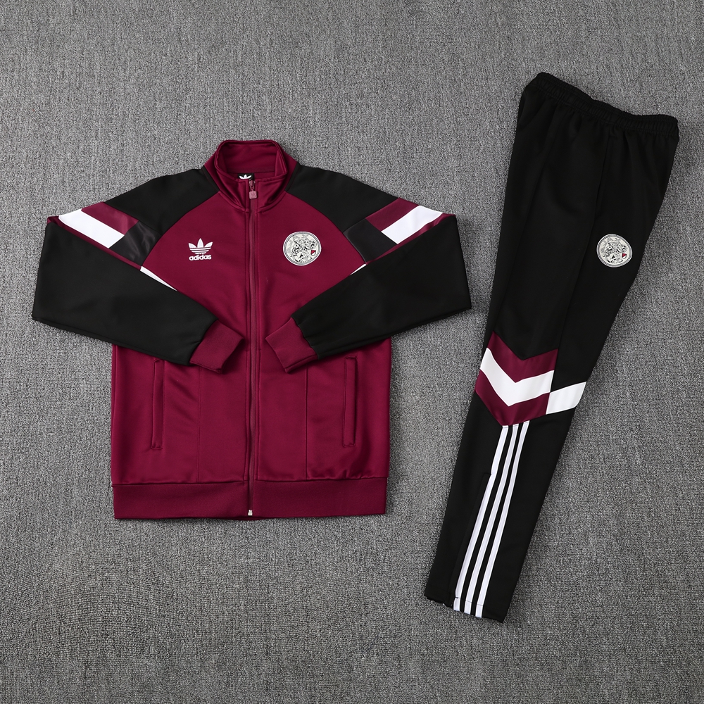 Ajax 24-25 Retro Style Jacket Training Tracksuit - Deep Red - ReplicasJersey
