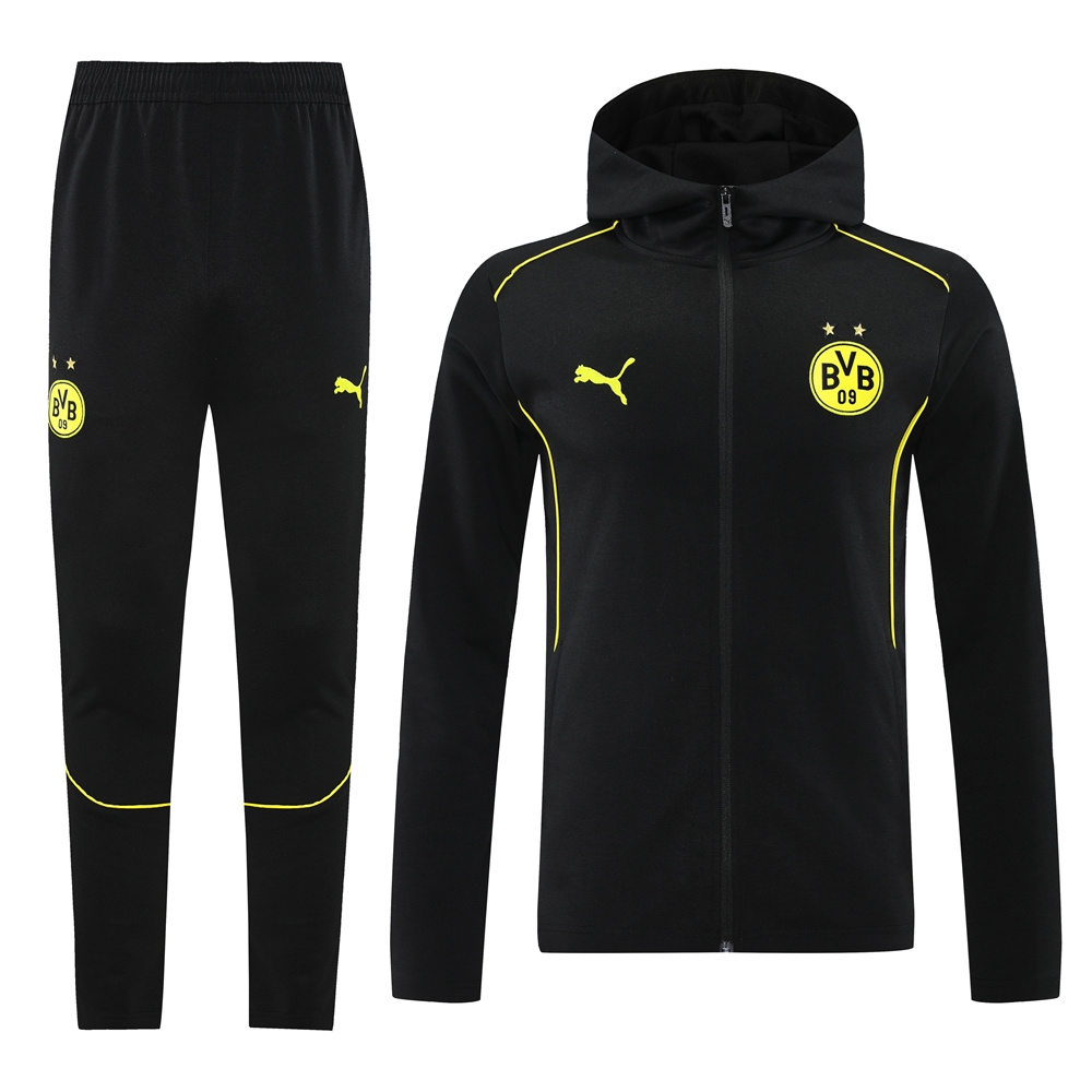 Dortmund 24-25 Training Hoodie Set - Black Hoodie and Pants - ReplicasJersey