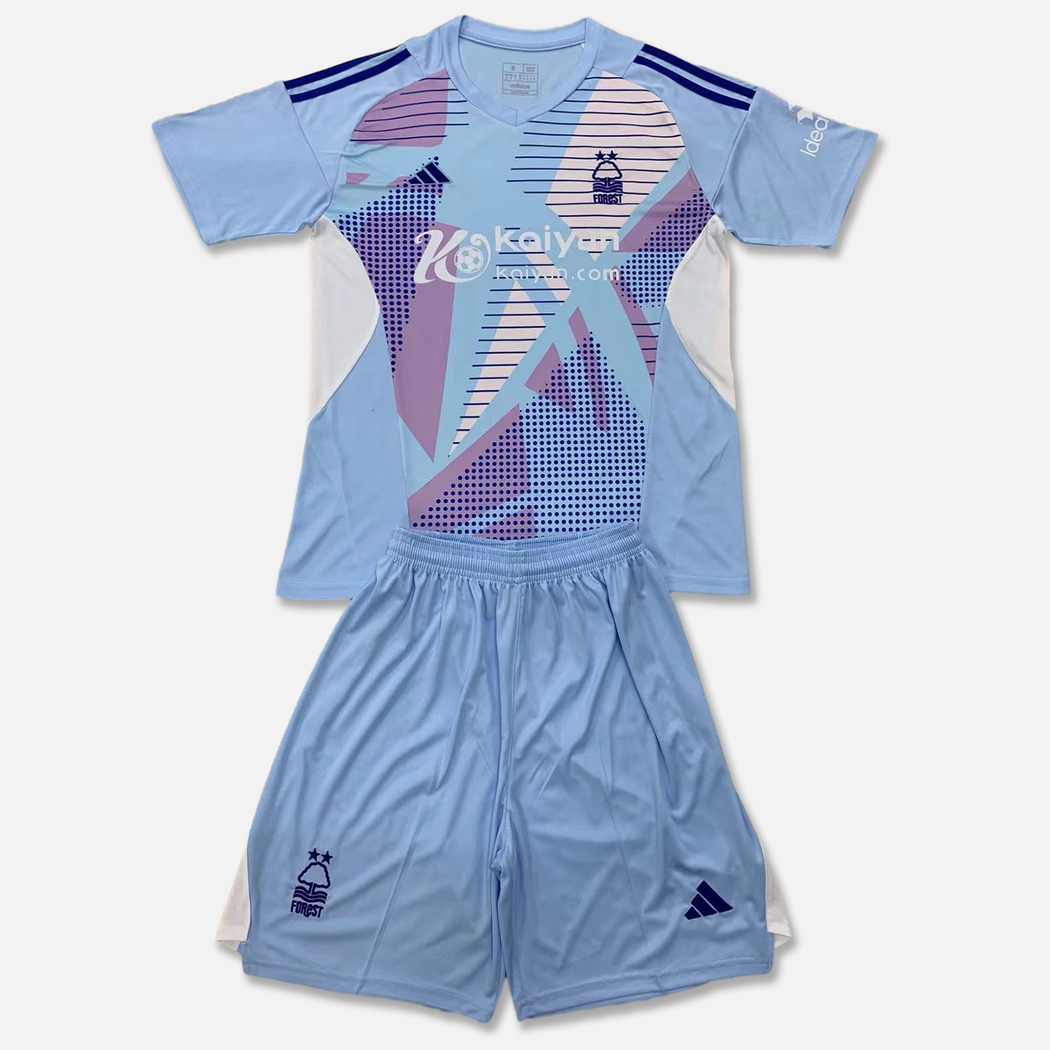 Nottingham Forest 24-25 Lake Blue GK Men's Adult Jersey Set - Fans Version - ReplicasJersey