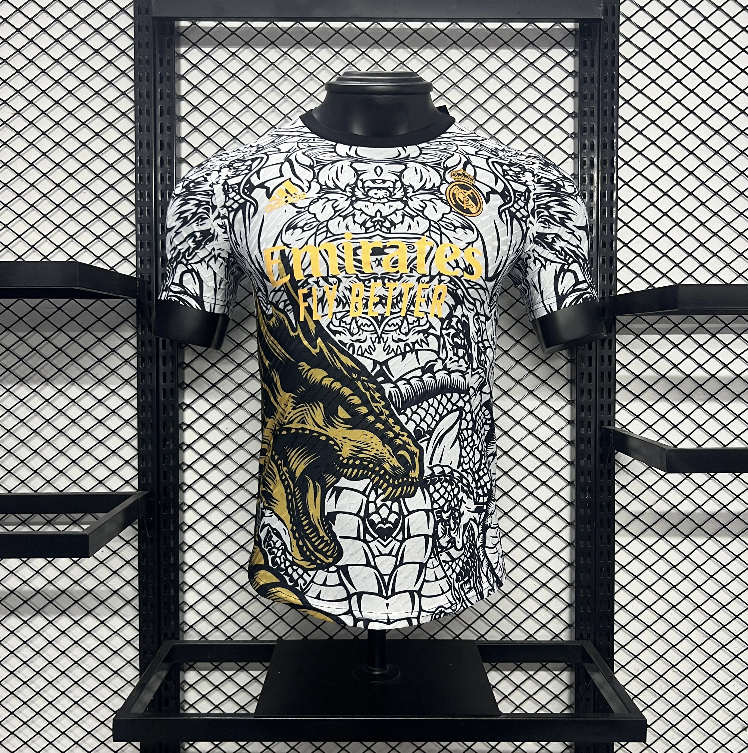 Real Madrid 24-25 Yellow Dragon Special Edition White Jersey - Player Version - ReplicasJersey