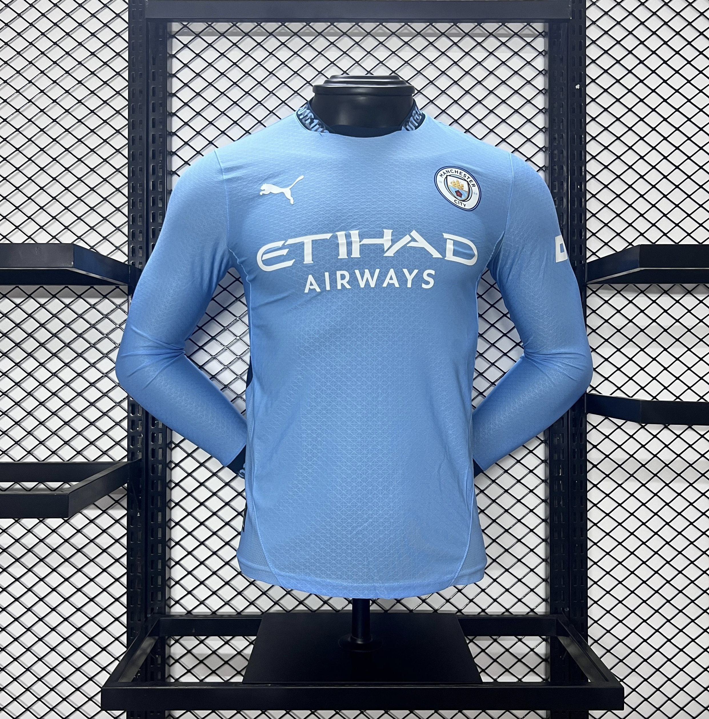 Manchester City 24-25 Home Long Sleeve Jersey - Player Version - ReplicasJersey