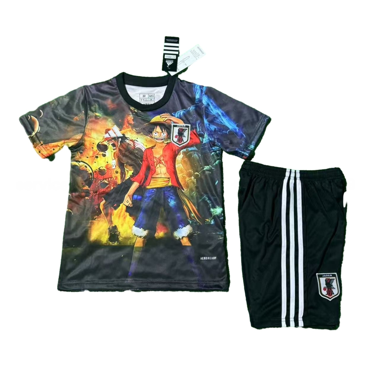 Japan 25-26 Luffy And Ace Black Special Kids Kit - ReplicasJersey