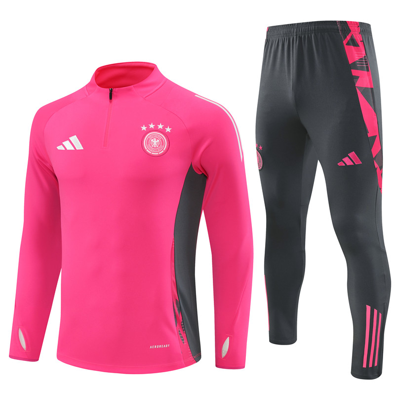 Germany 2024 Long Sleeve Training Set - Pink With Gray - ReplicasJersey