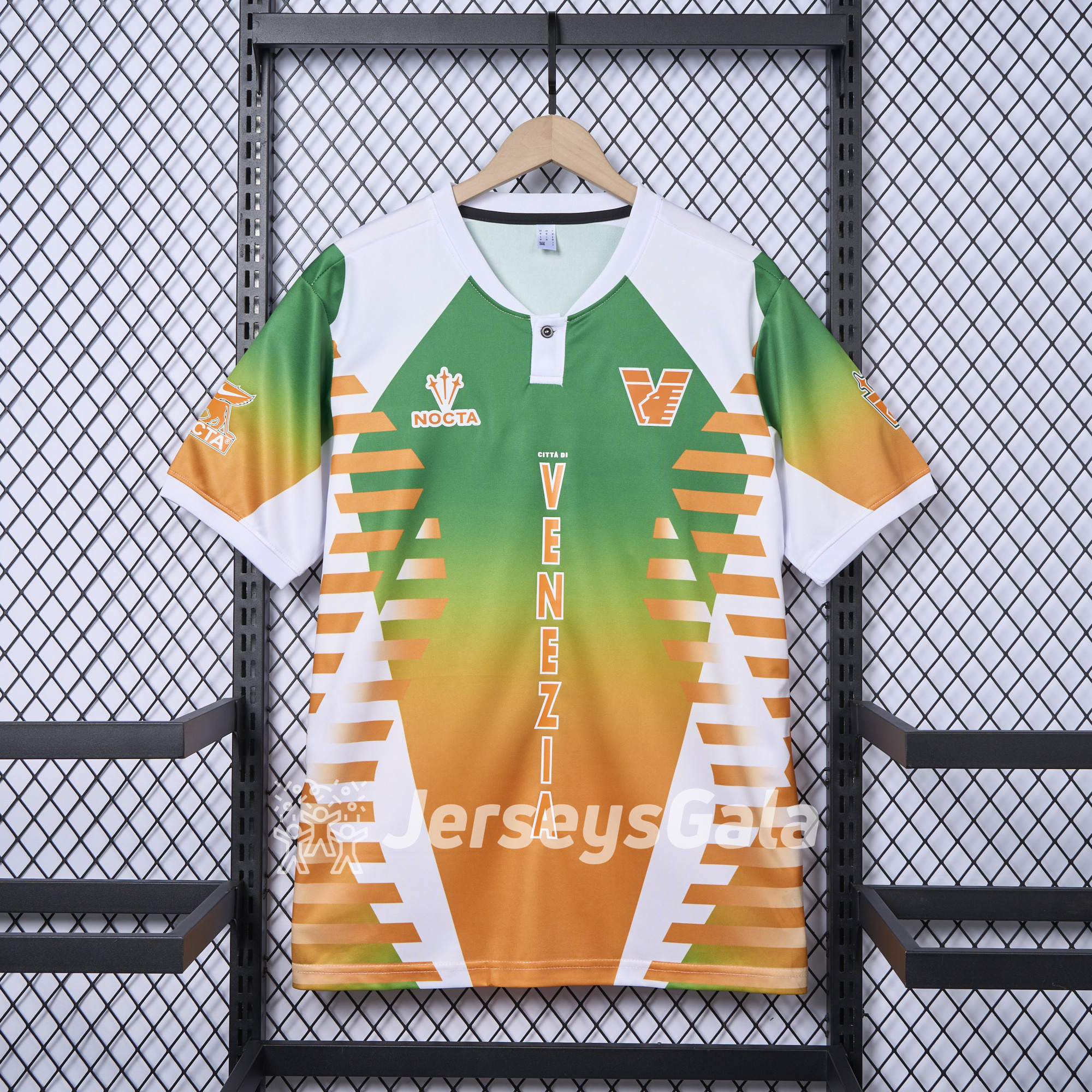 Venezia FC 24-25 Orange and Green Pre-Match Jersey - Fans Version - ReplicasJersey