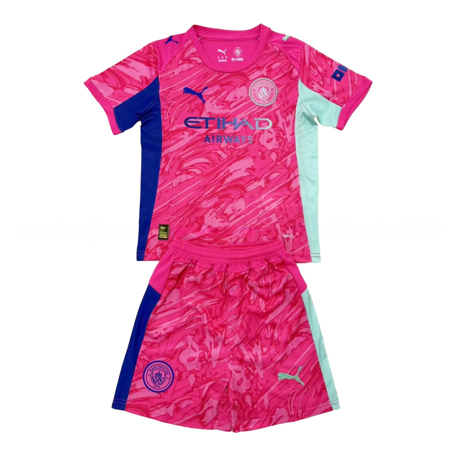 Manchester City 25-26 Pink Red Goalkeeper Men's Adult Jersey Set - Fans Version - ReplicasJersey
