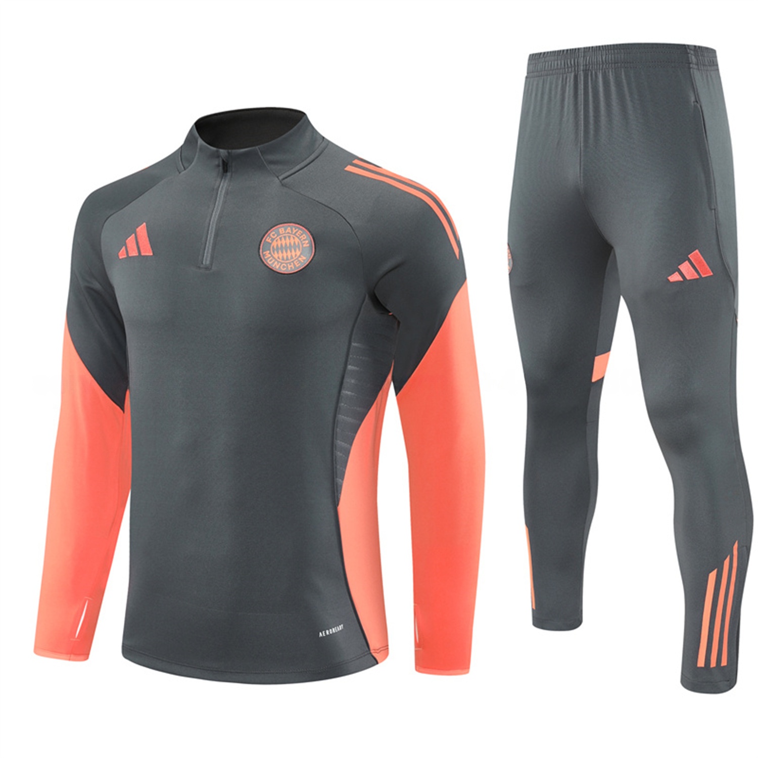Bayern Munich 25-26 Long Sleeves Training Set - Dark Grey Top & Pants - ReplicasJersey