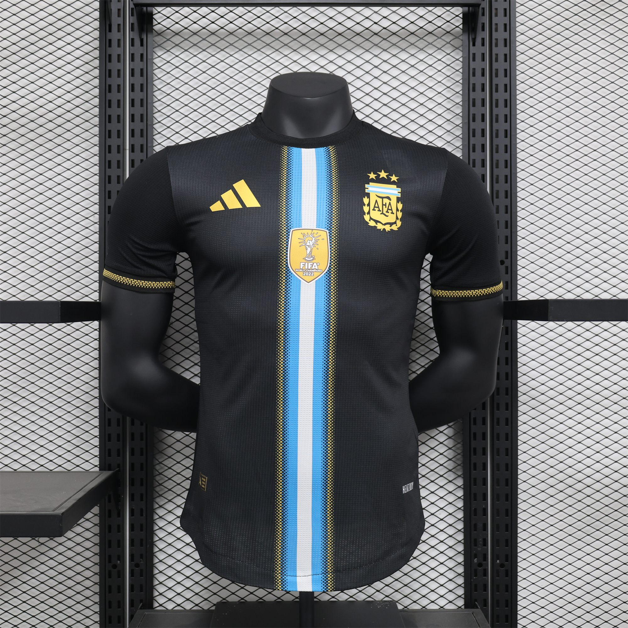 Argentina 2025-26 World Cup 2022 Champions Memorial Black Jersey - Fans Version - ReplicasJersey