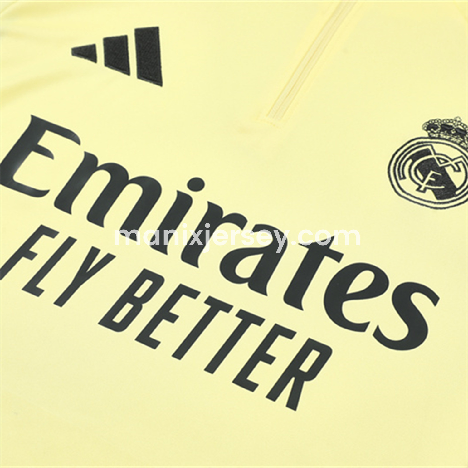 Real Madrid 25-26 Kid Long Sleeves Training Set - Yellow Top & Gray Pants - ReplicasJersey