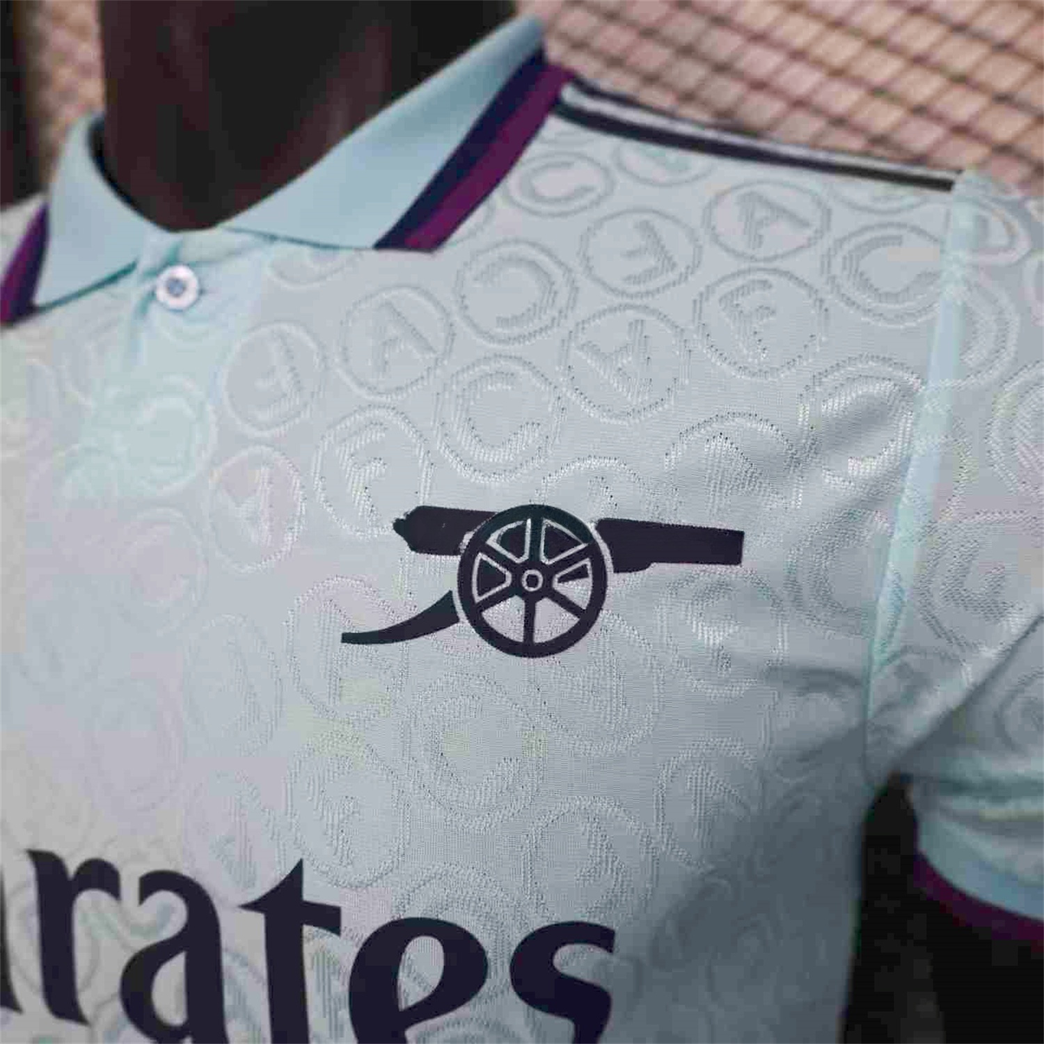 Arsenal 25-26 Light Blue POLO Letter Pattern Special Jersey - Player Version - ReplicasJersey