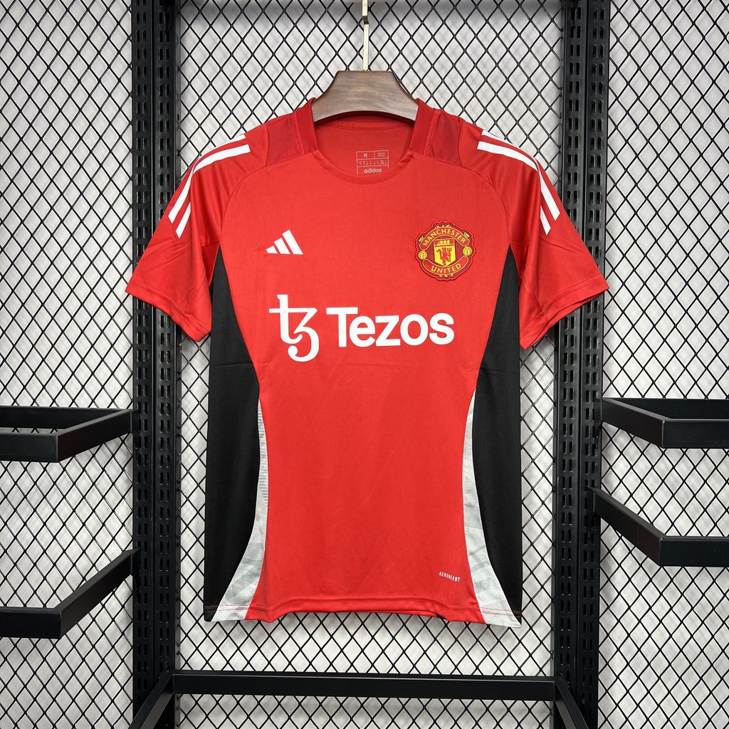 Manchester United 24-25 Red Pre-match Training Jersey - Fans Version - ReplicasJersey