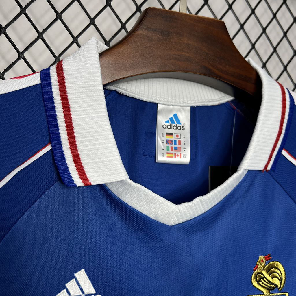 Retro France 1998 Home Stadium Jersey - ReplicasJersey