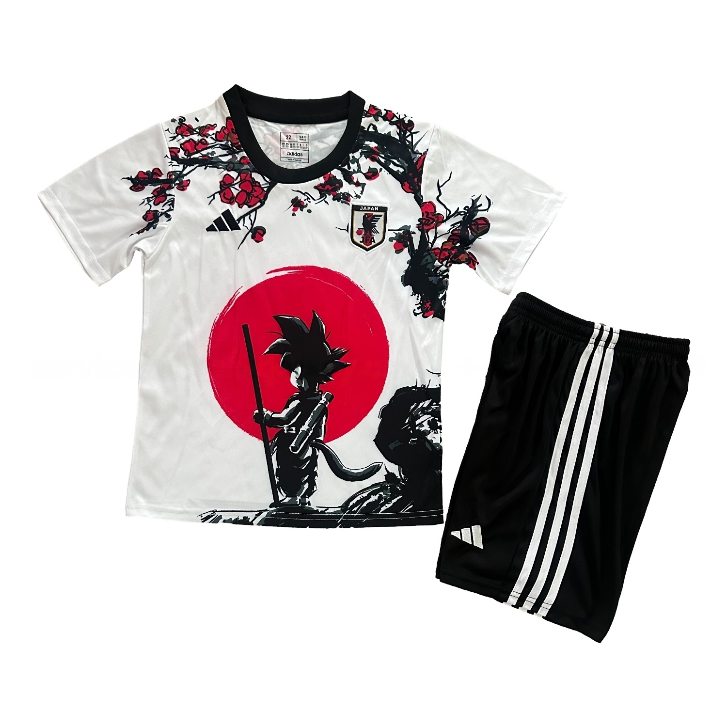 Japan 25-26 Little Son Goku At Sunset White Special Kids Kit - ReplicasJersey