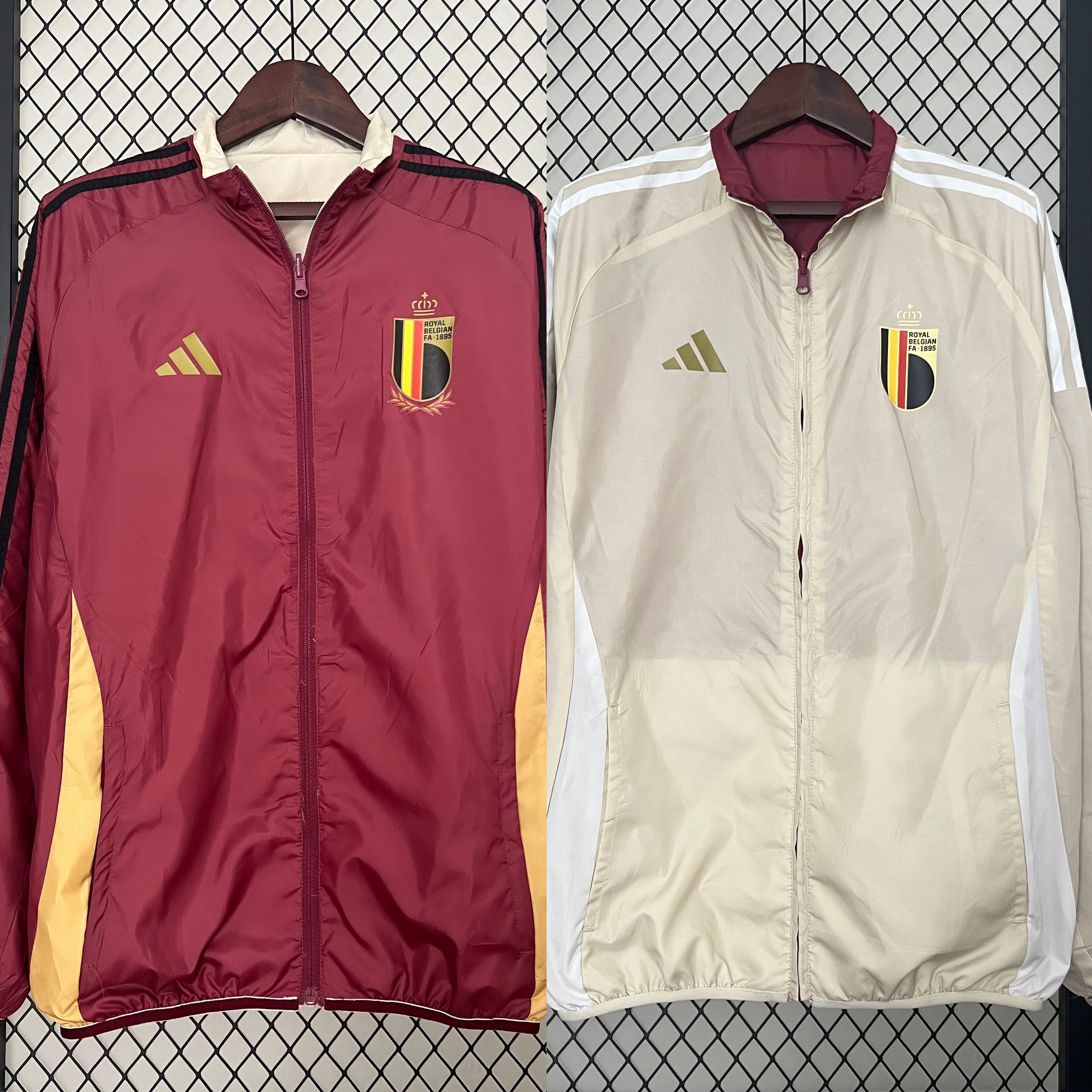Belgium 2024 Double Sided Reversible Windbreaker - Red & Yellow - ReplicasJersey
