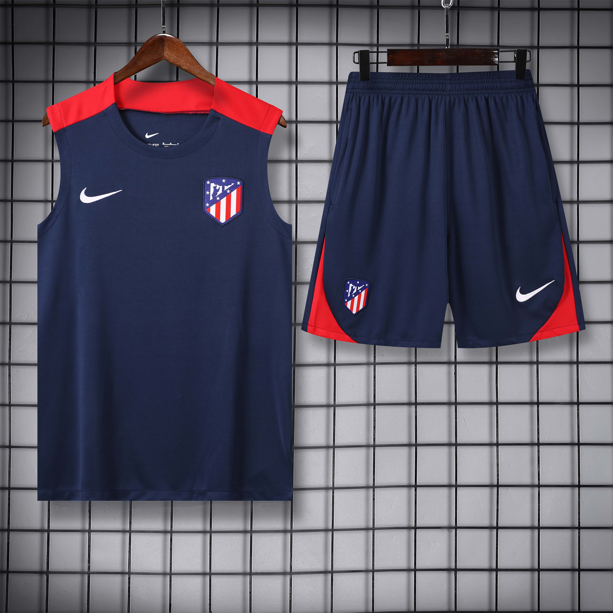 Atletico Madrid 24-25 Vest Training Set - Deep Blue - ReplicasJersey