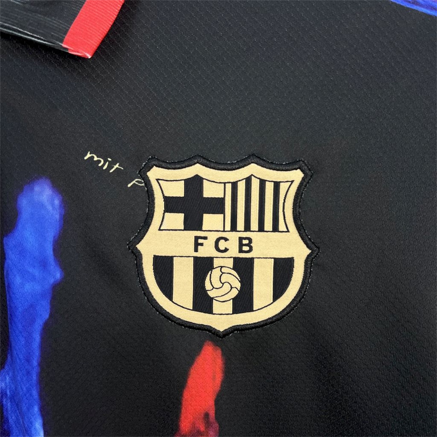 B.A.R.S.A 25-26 Red & Blue Palm Black Jersey - Fans Version - ReplicasJersey